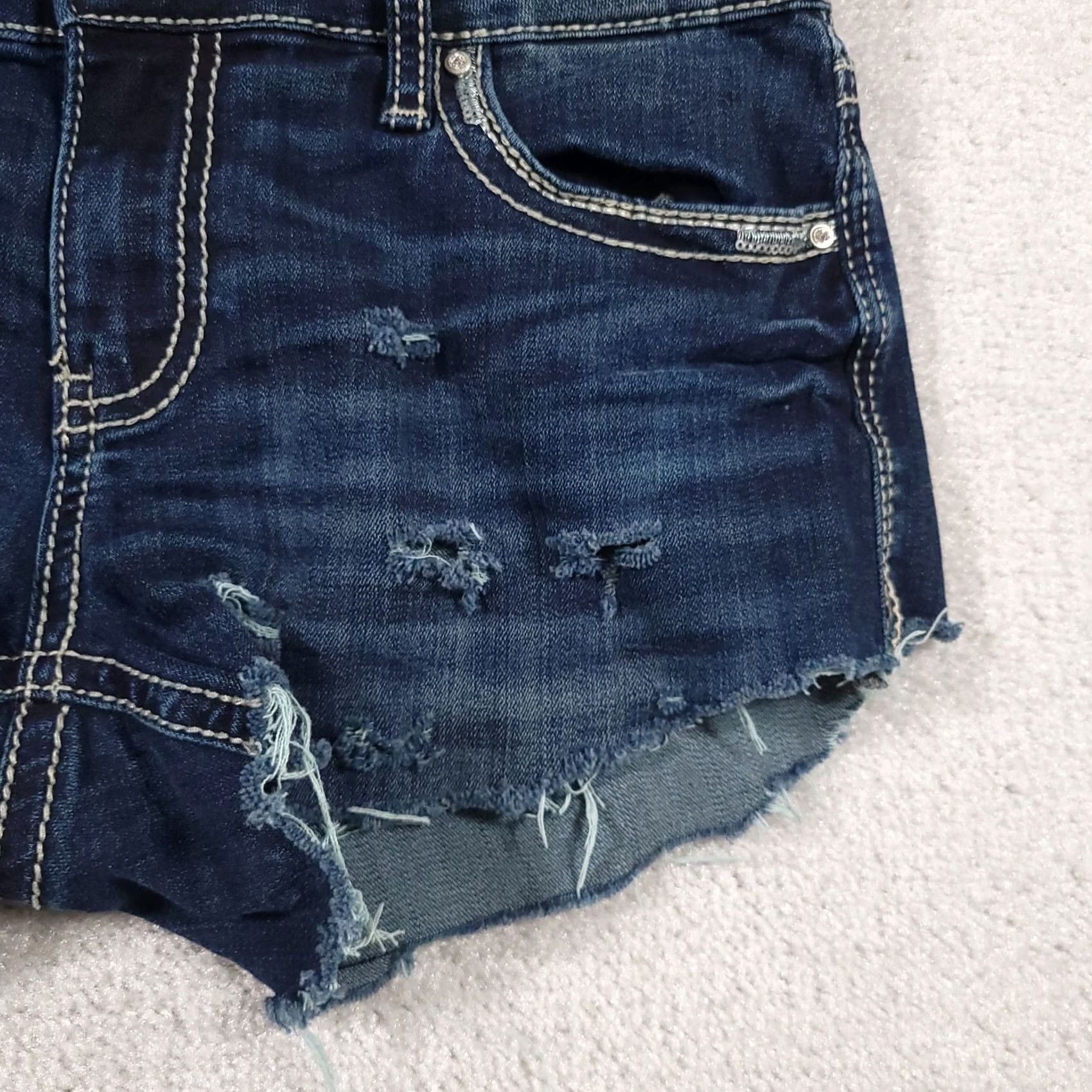 Vintage VINTAGE Daytrip Virgo Boot Jeans Womens 28 Stretch DIY Cut Off Shorts Shortie Distressed Denim Blue 5-Pocket Mens Women Girls Boys Size 28" / US 6 / IT 42 - 5 Thumbnail