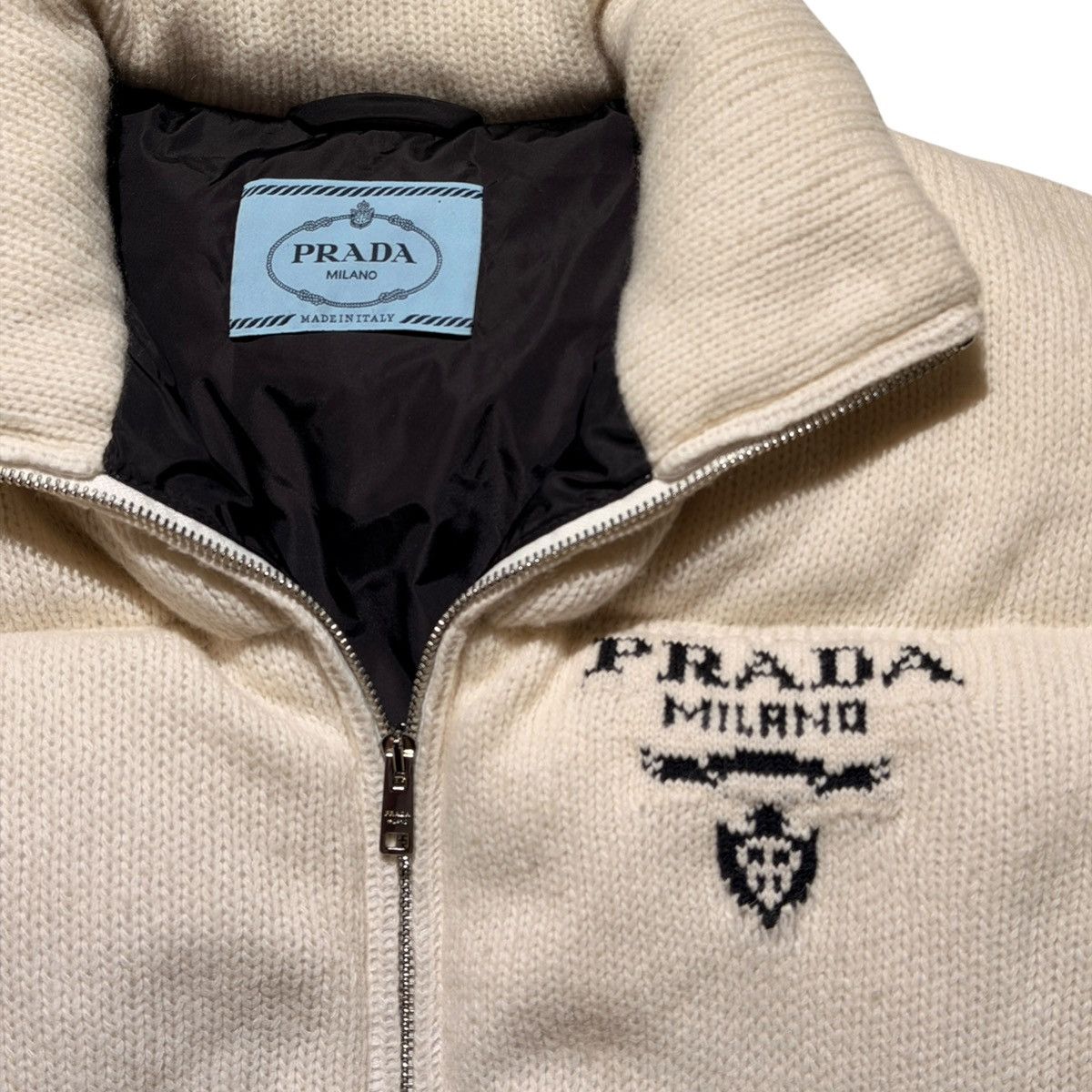 Prada $3,750 Cashmere wool logo puffer Size XS / US 0-2 / IT 36-38 - 2 Thumbnail