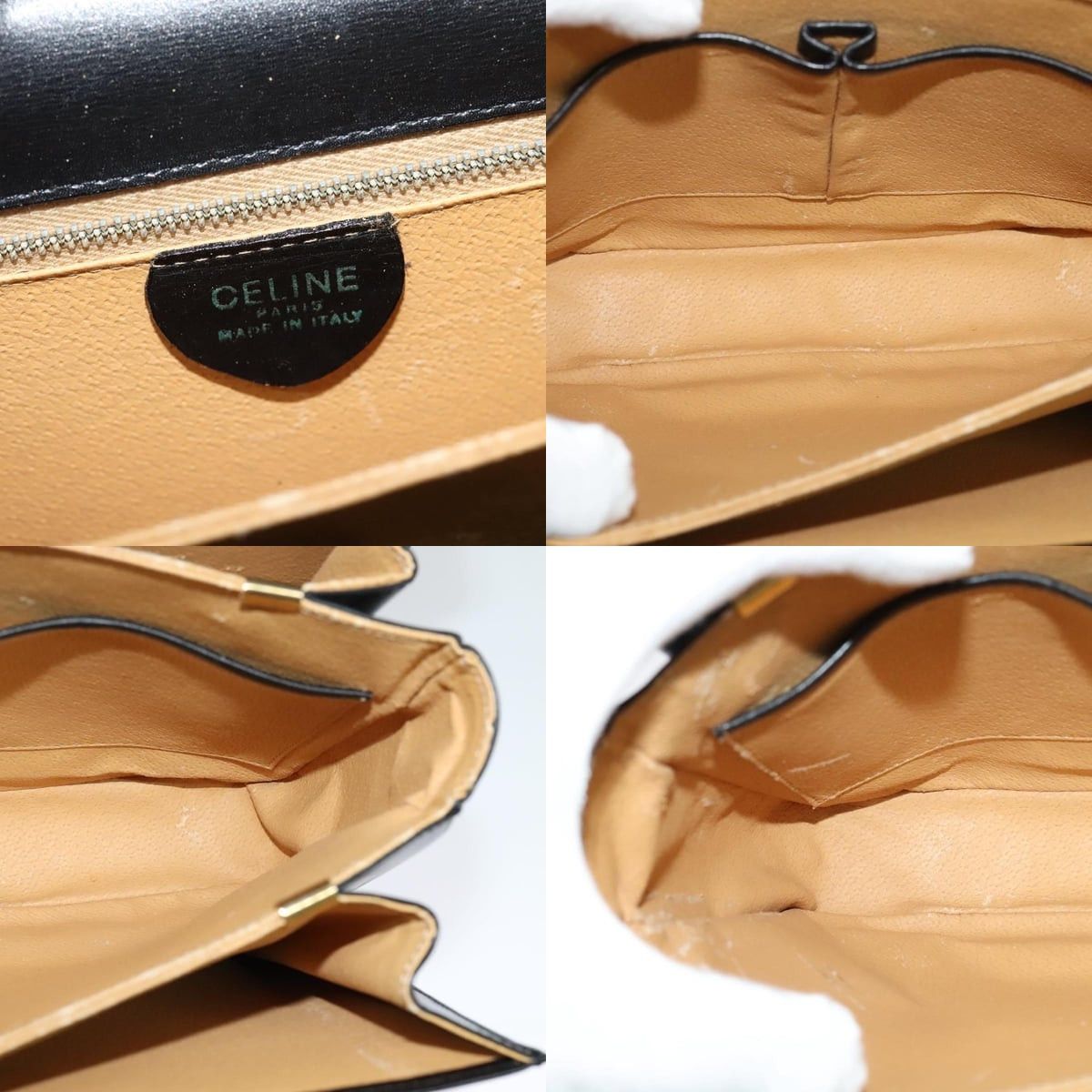 Celine CELINE Hand Bag Leather Black Gold Size ONE SIZE - 12 Thumbnail