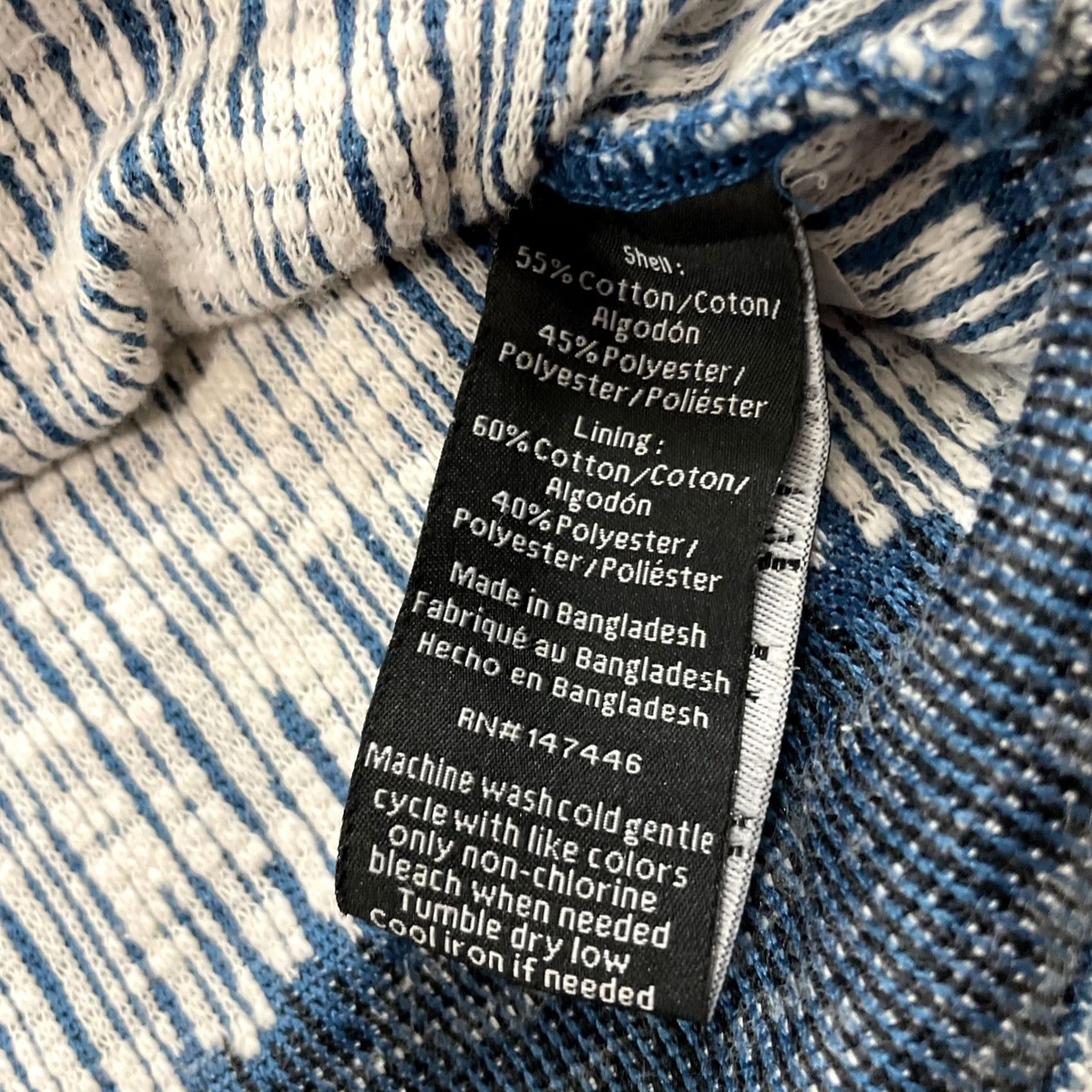 Hang Ten Hang Ten Hoodie Adult L Blue Gray Stripe Surf Beach Pullover Hooded Knit Sweatshirt Sweatshirt Size US L / EU 52-54 / 3 - 5 Thumbnail