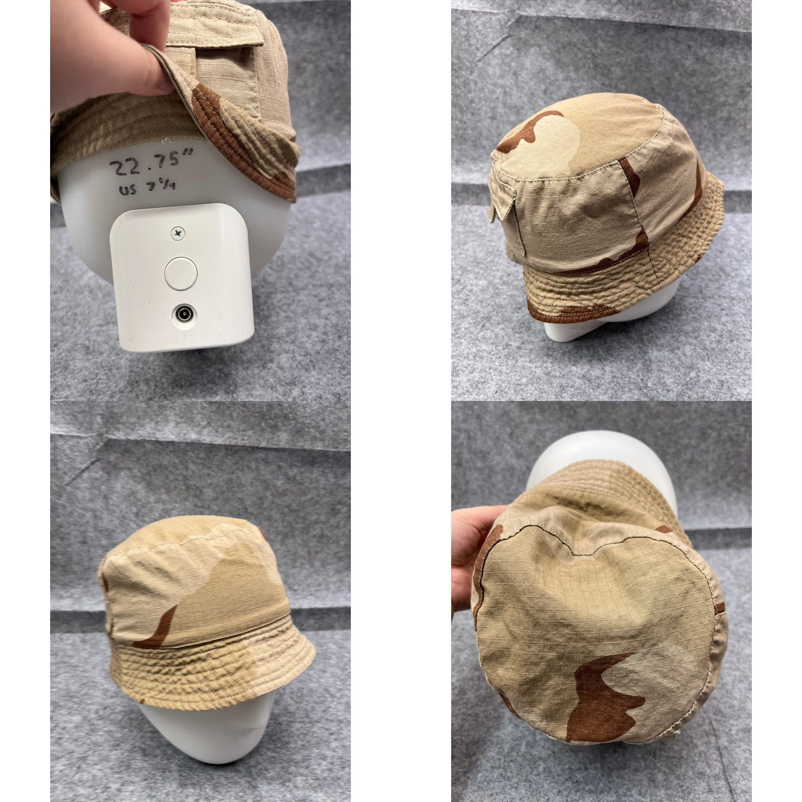 Vintage VINTAGE Bucket Hat Adult Small Beige Desert Camo Cotton Blend Reversible Size ONE SIZE - 8 Thumbnail
