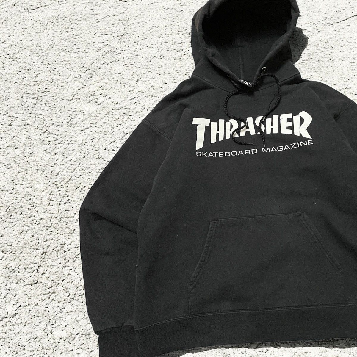 Thrasher × Vintage Crazy Vintage Boxy Y2K Faded Black Thick Thrasher Hoodie Size US S / EU 44-46 / 1 - 2 Thumbnail