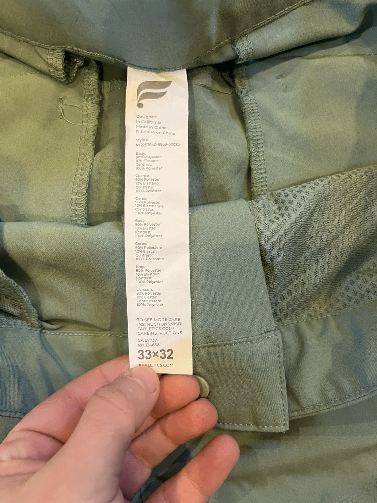 Fabletics Fabletics Men’s Only Pant Golf Performance Green Stretch Size US 33 - 3 Thumbnail