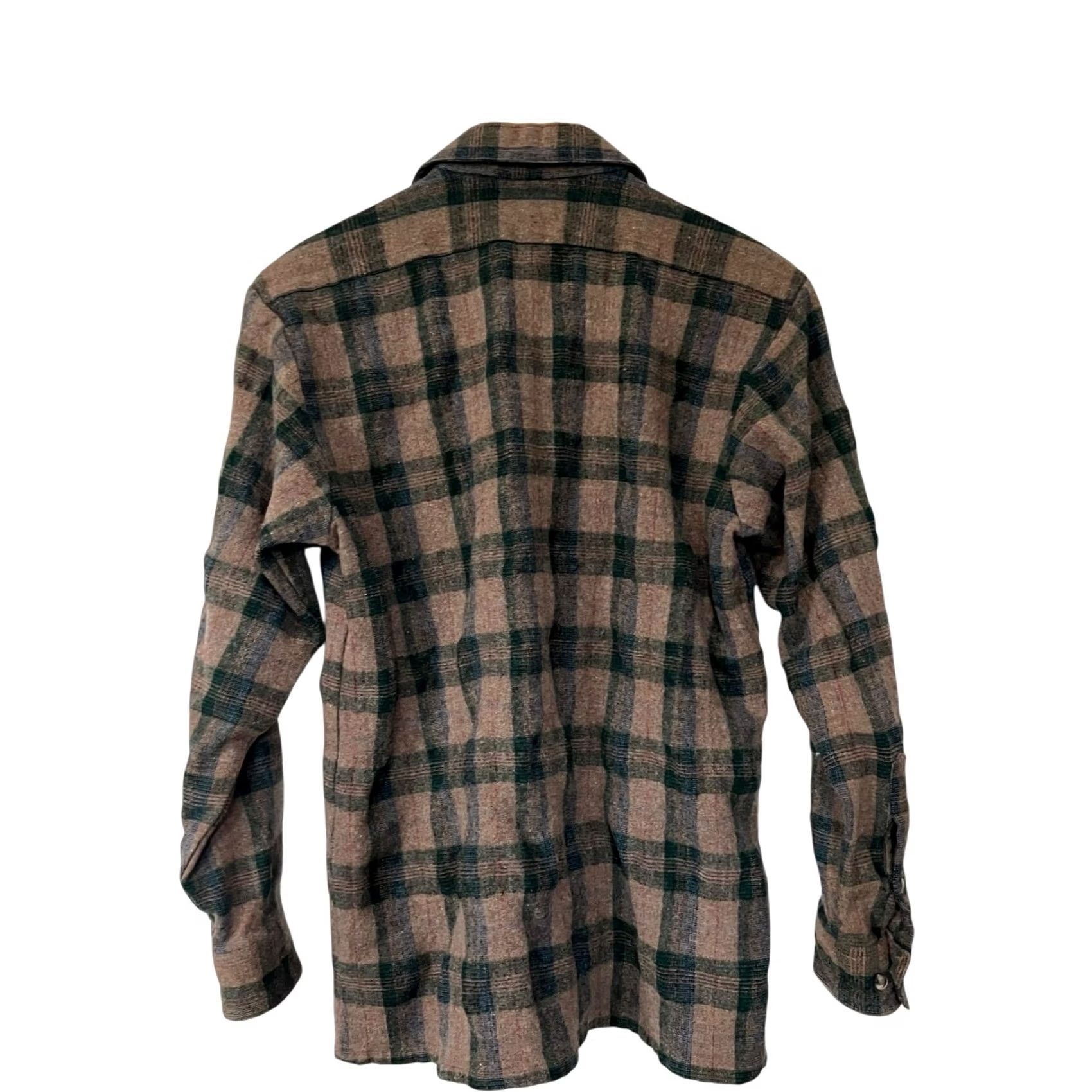 Etro VINTAGE Wool Thick Flannel Shirt Mens M Brown Plaid Retro Pockets Shirt Button-Up Long Sleeve Collared Fall Winter Casual Workwear Mens Size US M / EU 48-50 / 2 - 4 Thumbnail
