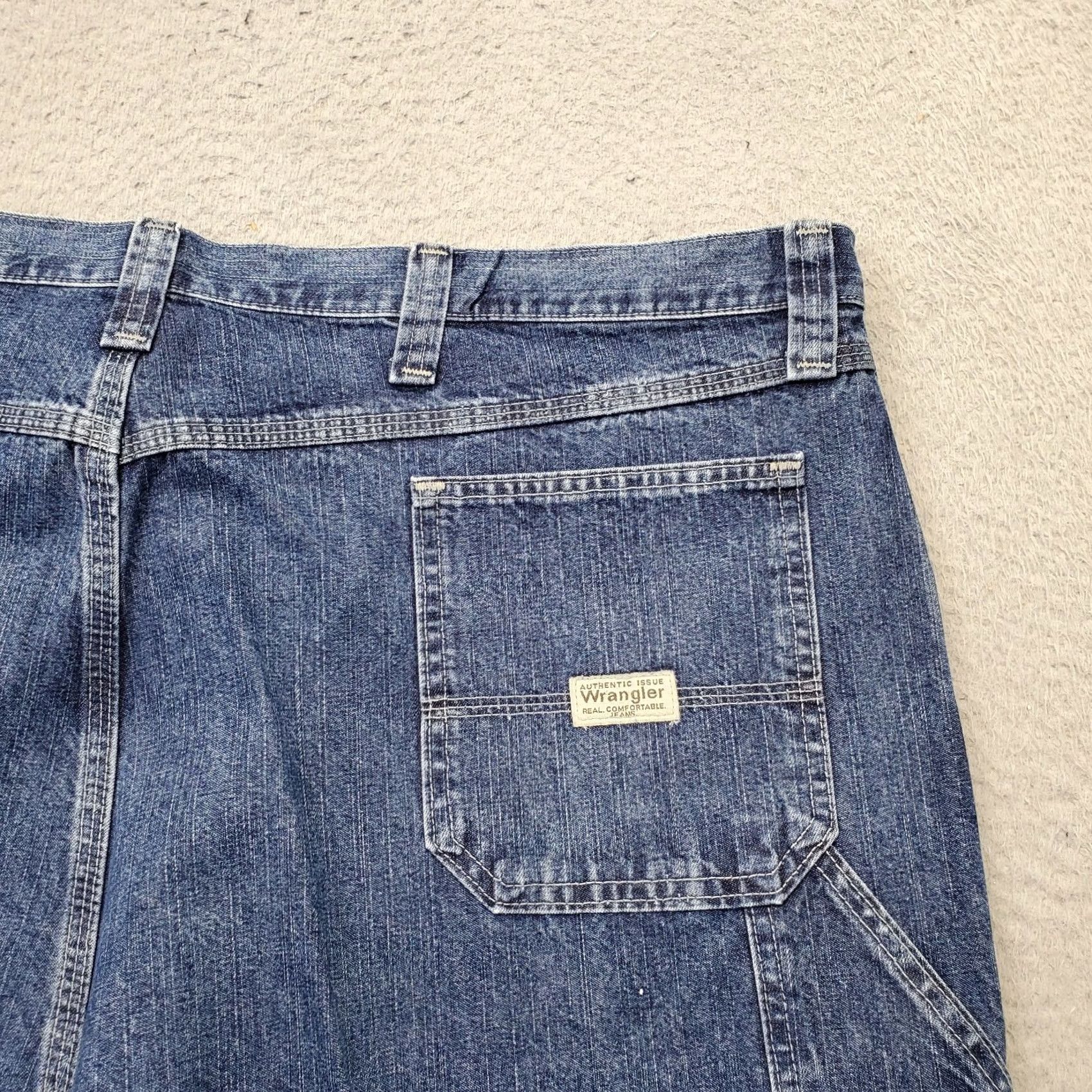 Wrangler Wrangler Mens Blue Carpenter Shorts 48 Denim High Rise Flat Front Bermuda 5-Pocket Regular Fit Size US 32 / EU 48 - 8 Thumbnail