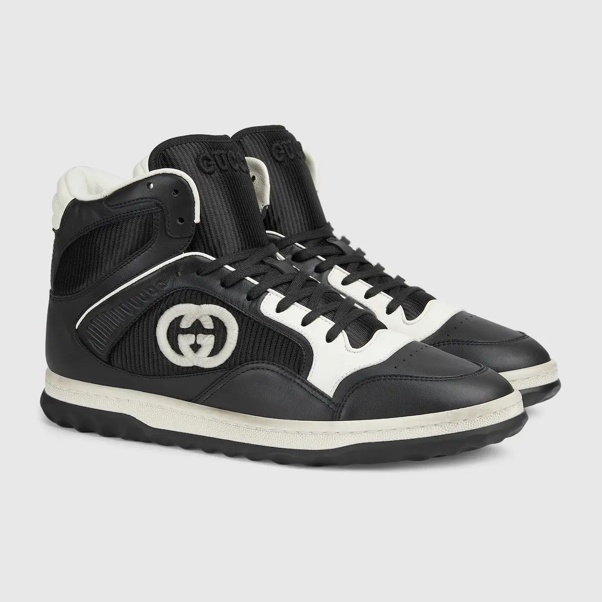 Gucci o1mt1gz0225 MAC80 High Top Sneakers in Black/White Size US 5.5 / EU 38 - 1 Thumbnail
