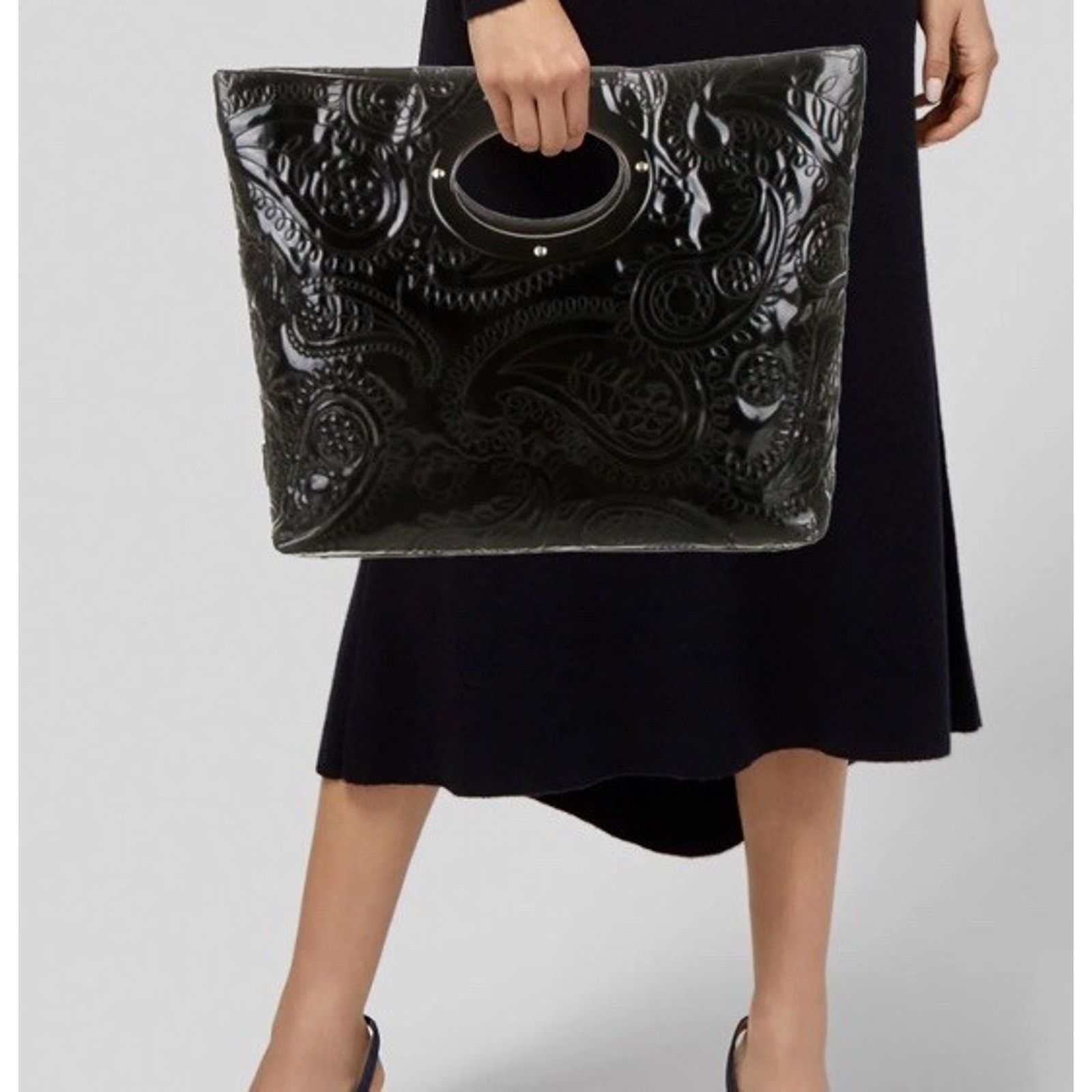 Kate Spade Kate Spade Black Patent Calabasas Kei Tote Large Clutch Size ONE SIZE - 2 Thumbnail