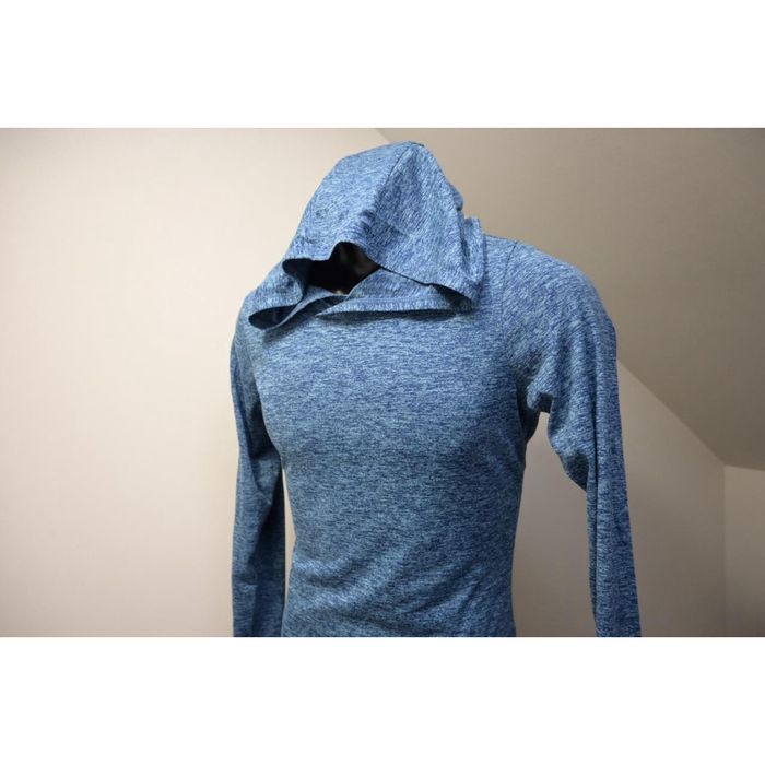 Nike Nike Hoodie Dri Fit Fitted Thin Pullover Sweatshirt Blue Mens