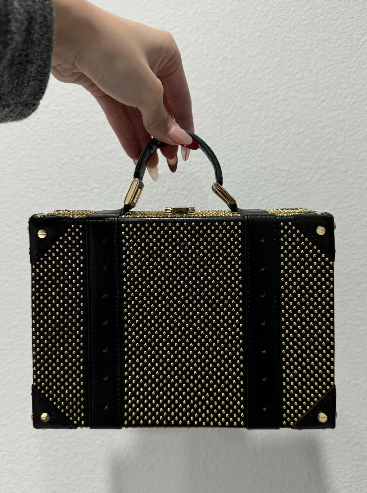 Alice + Olivia Alice + Olivia Gold Studded Trunk Clutch Size ONE SIZE - 2 Thumbnail