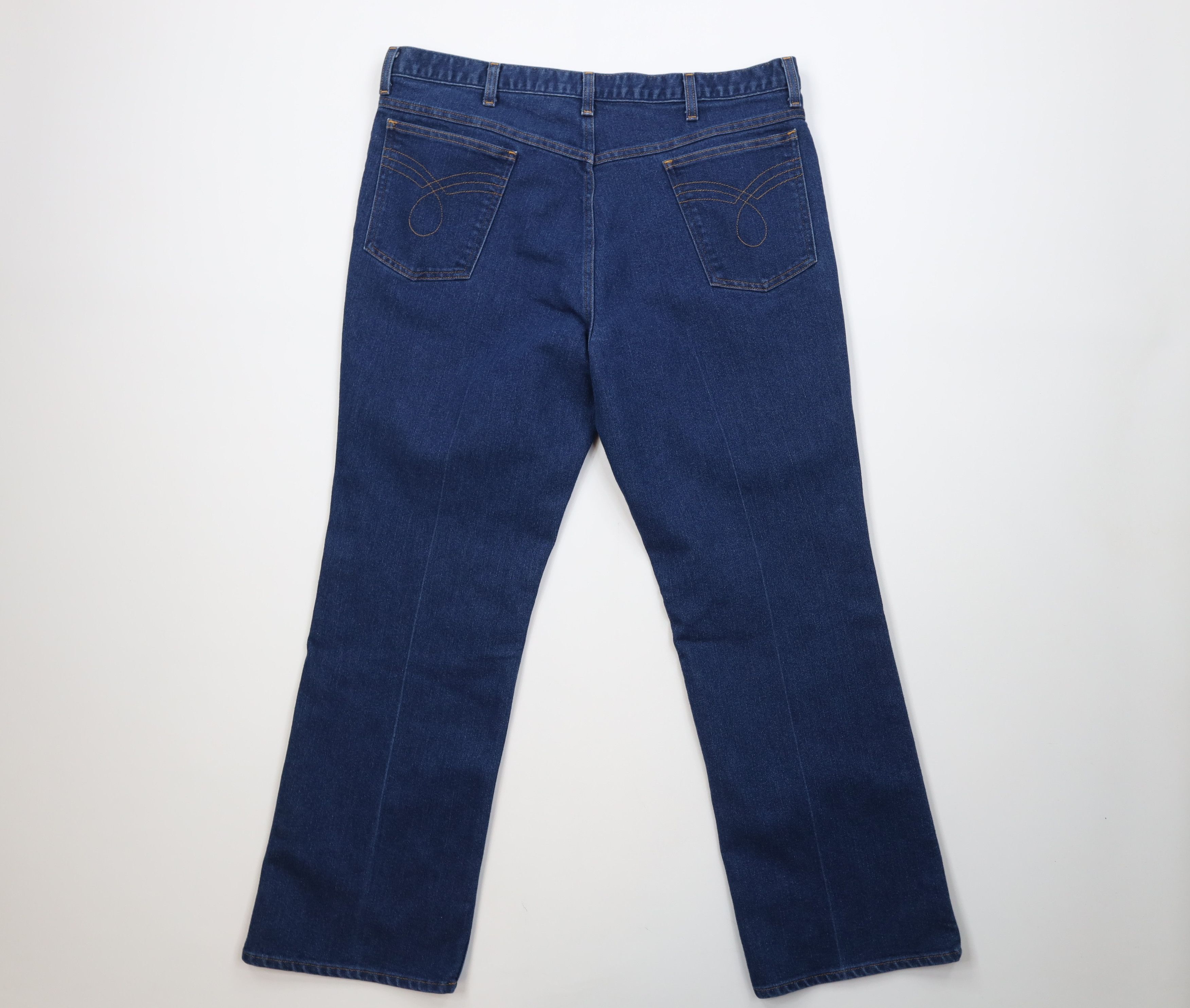 Vintage Vintage 90s Streetwear Flared Wide Leg Denim Jeans Blue Size US 38 / EU 54 - 9 Thumbnail
