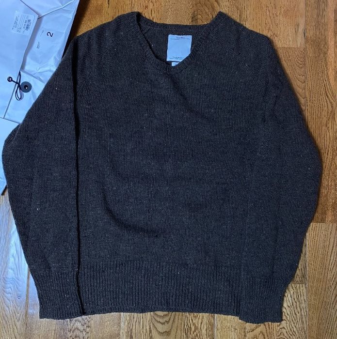 Visvim visvim 17AW COLLEGE KNIT N.D. Hand-dyed Mud Wool Sweater