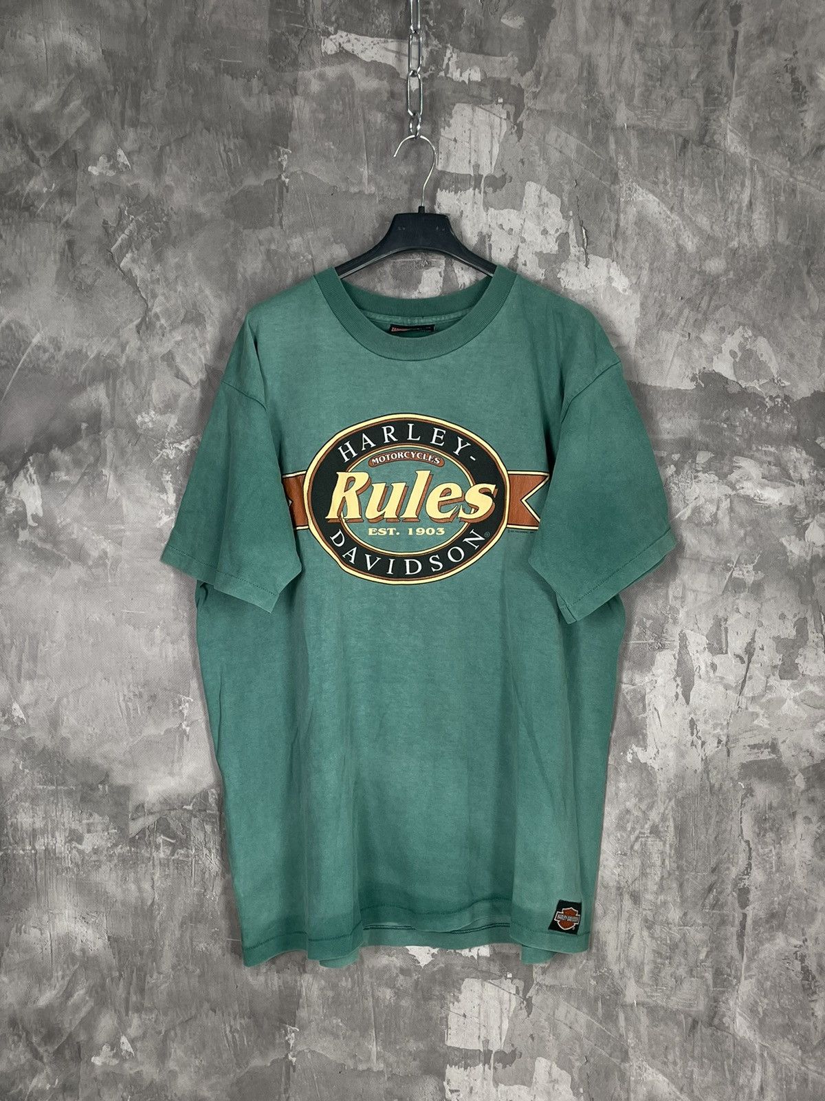 Harley Davidson × Vintage Vintage 1991 Harley Davidson "Harley Rules" T-shirt Size US XL / EU 56 / 4 - 1 Thumbnail