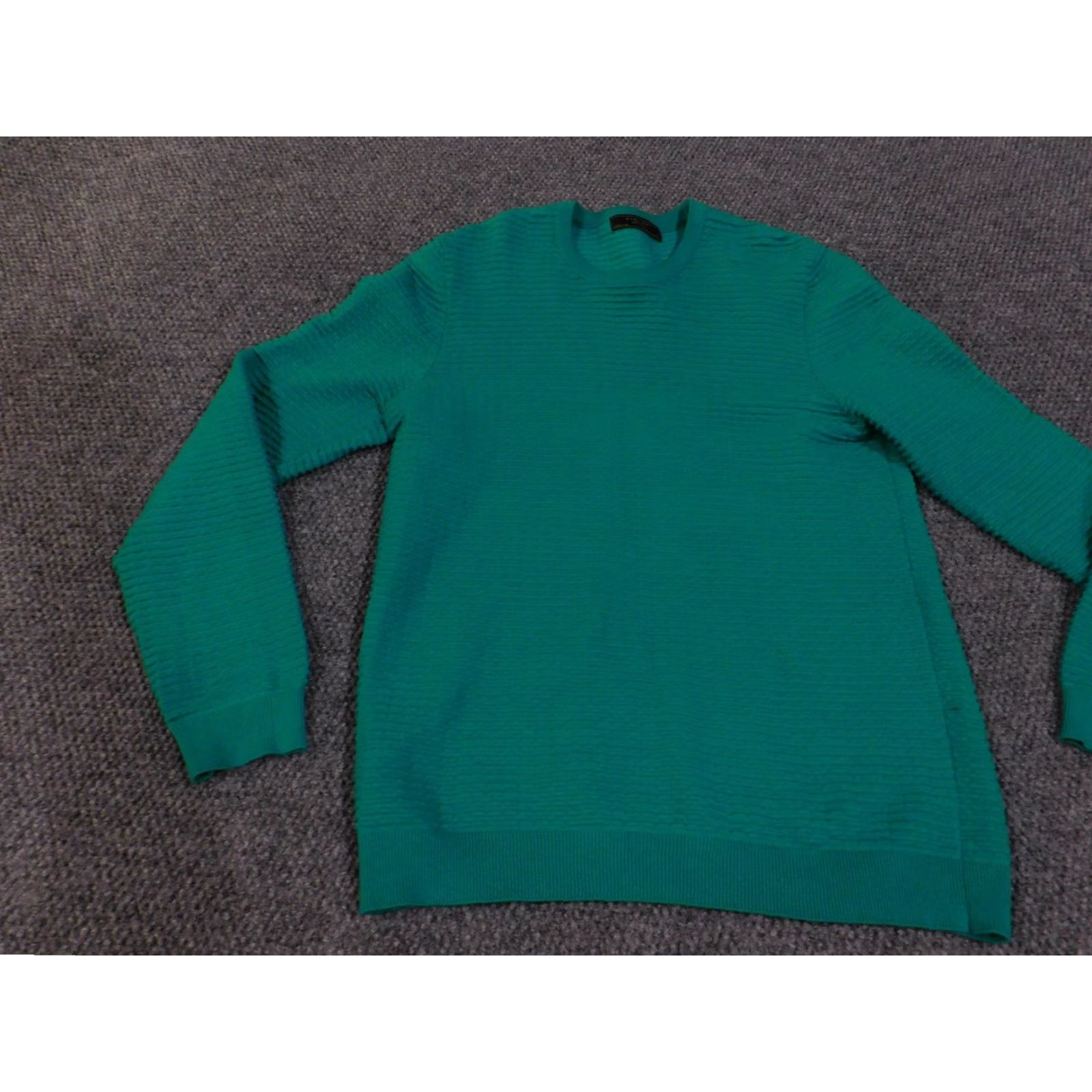 Zara Zara Man Sweater Mens XL Green Crewneck Textured Knit Pullover Casual Size US XL / EU 56 / 4 - 2 Thumbnail