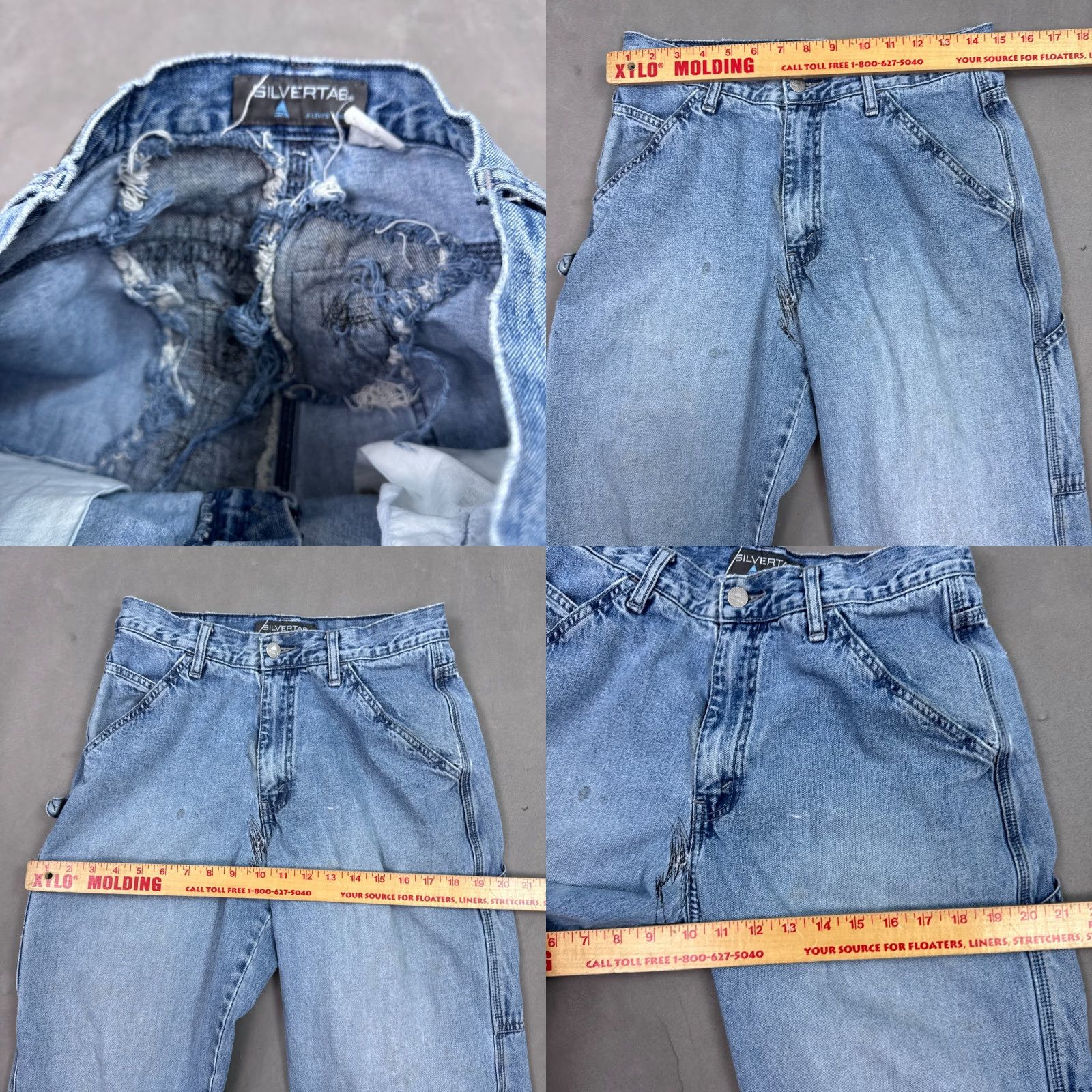 Levi's VINTAGE Levi's Silvertab Jeans Men 30x30 Blue Carpenter Thrashed Repair Destroyed Size US 30 / EU 46 - 9 Thumbnail