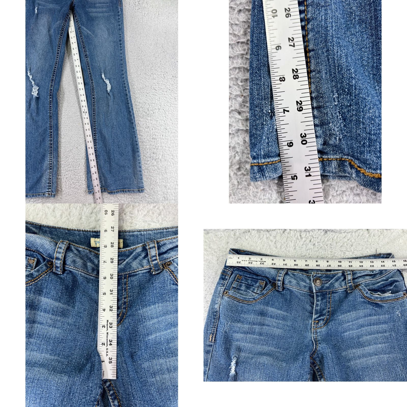 Vintage Paris Blues Jeans Womens 32x30 Blue Denim Flared 15 Regular 5-Pocket Comfort Stretch Cotton Blend Denim Jeans (Medium Wash) Womens Size 36" / US 14 / IT 50 - 8 Thumbnail