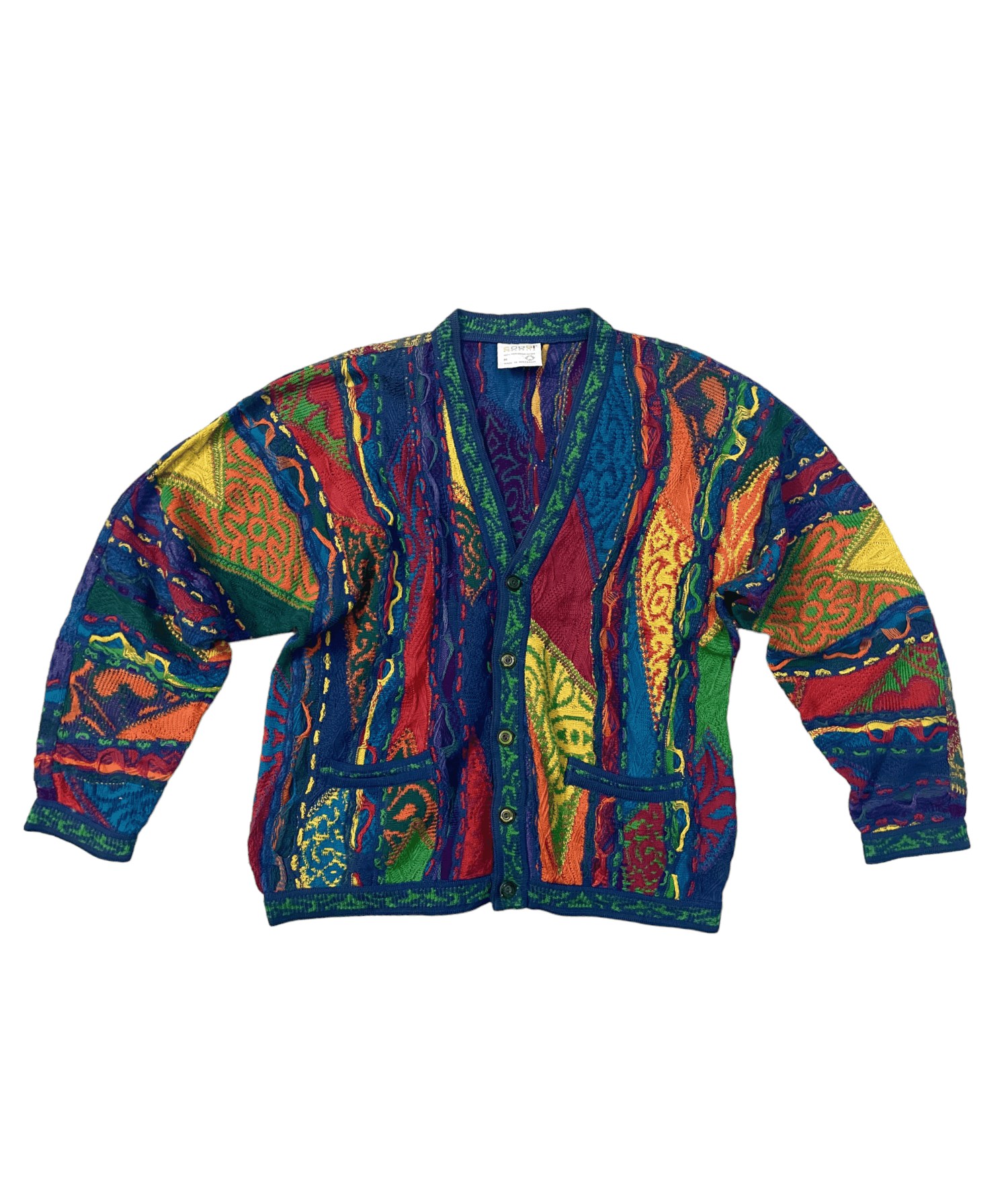 RARE Vintage 90s Coogi spongebob Multicolour cardigan