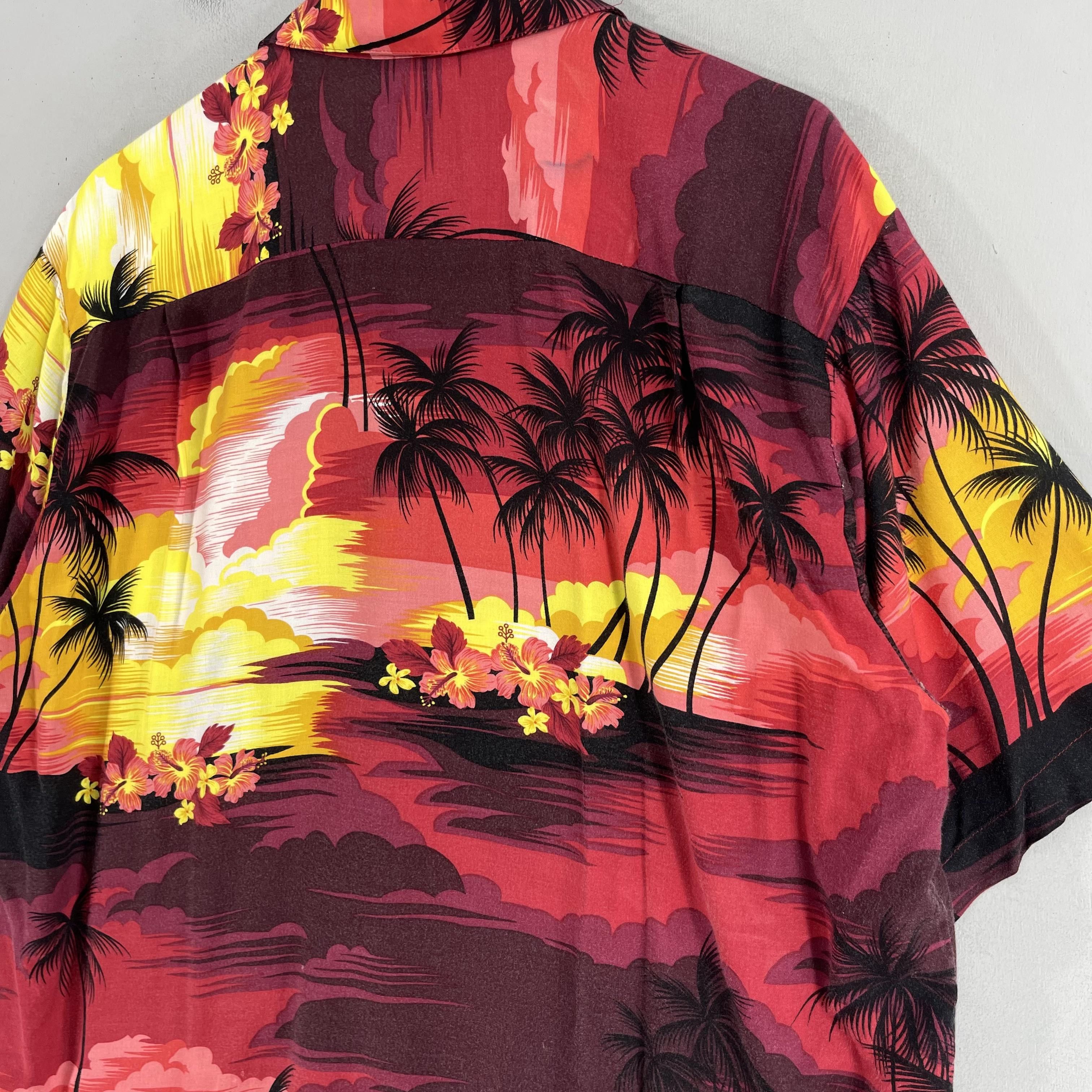 Japanese Brand × Vintage Vintage 90s Hawaiian Coconut Tree Aloha Beach Button Up Size US L / EU 52-54 / 3 - 9 Thumbnail