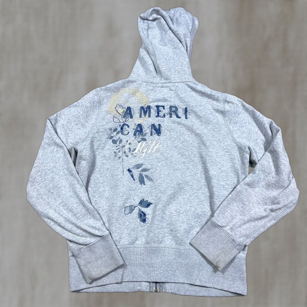 American Eagle Outfitters VINTAGE American Eagle Outfitters Hoodie Women XL Gray Full Zip Jacket Faded Stained Size XL / US 12-14 / IT 48-50 - 1 Thumbnail