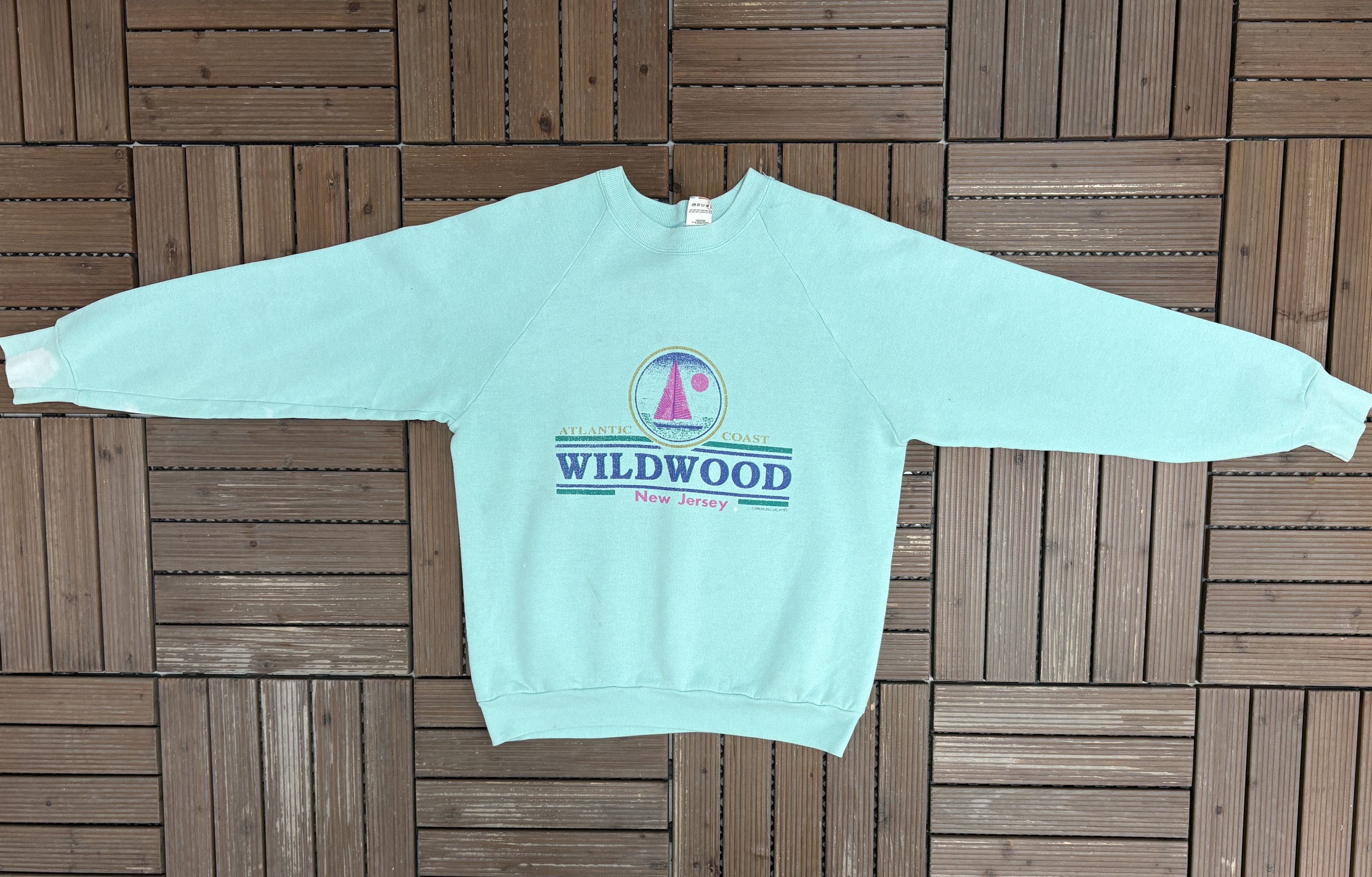 Vintage Wildwood, New Jersey Vintage Blue Crewneck Sweater Size US L / EU 52-54 / 3 - 5 Thumbnail