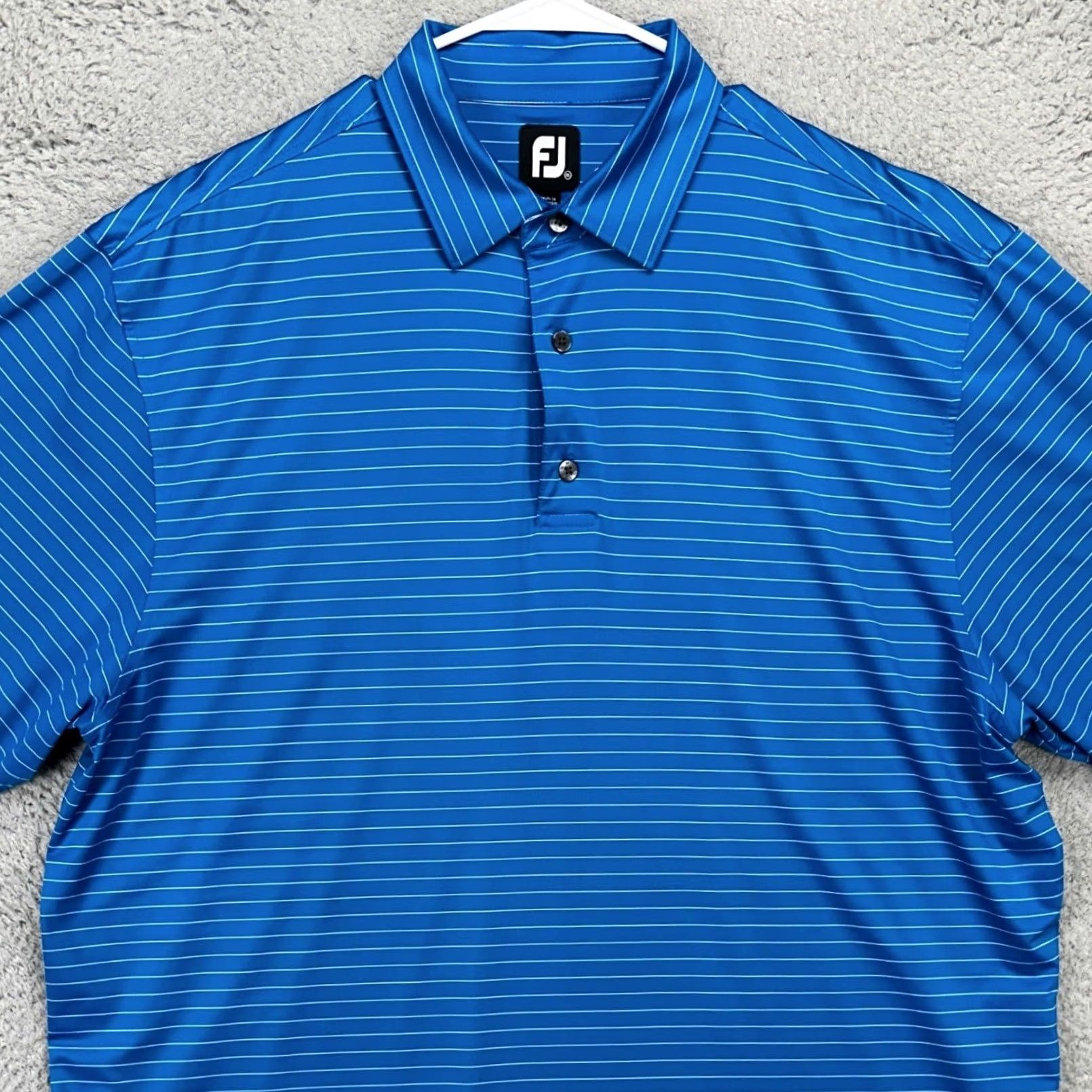 Footjoy FootJoy FJ Polo Shirt Mens XL Blue Pinstripe Rugby Stretch Short Sleeve Polo Adult Casual Golf Shirt Size US XL / EU 56 / 4 - 2 Thumbnail