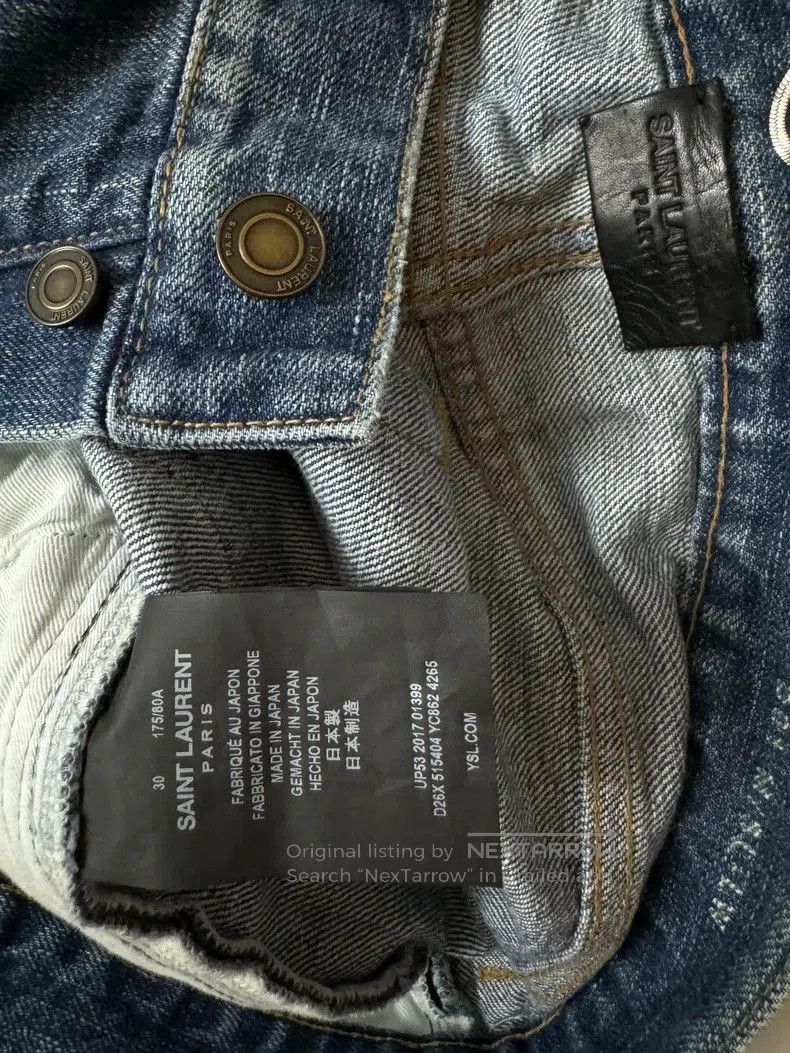Saint Laurent Paris YSL Slim Ripped Denim Jeans. Size US 30 / EU 46 - 2 Thumbnail