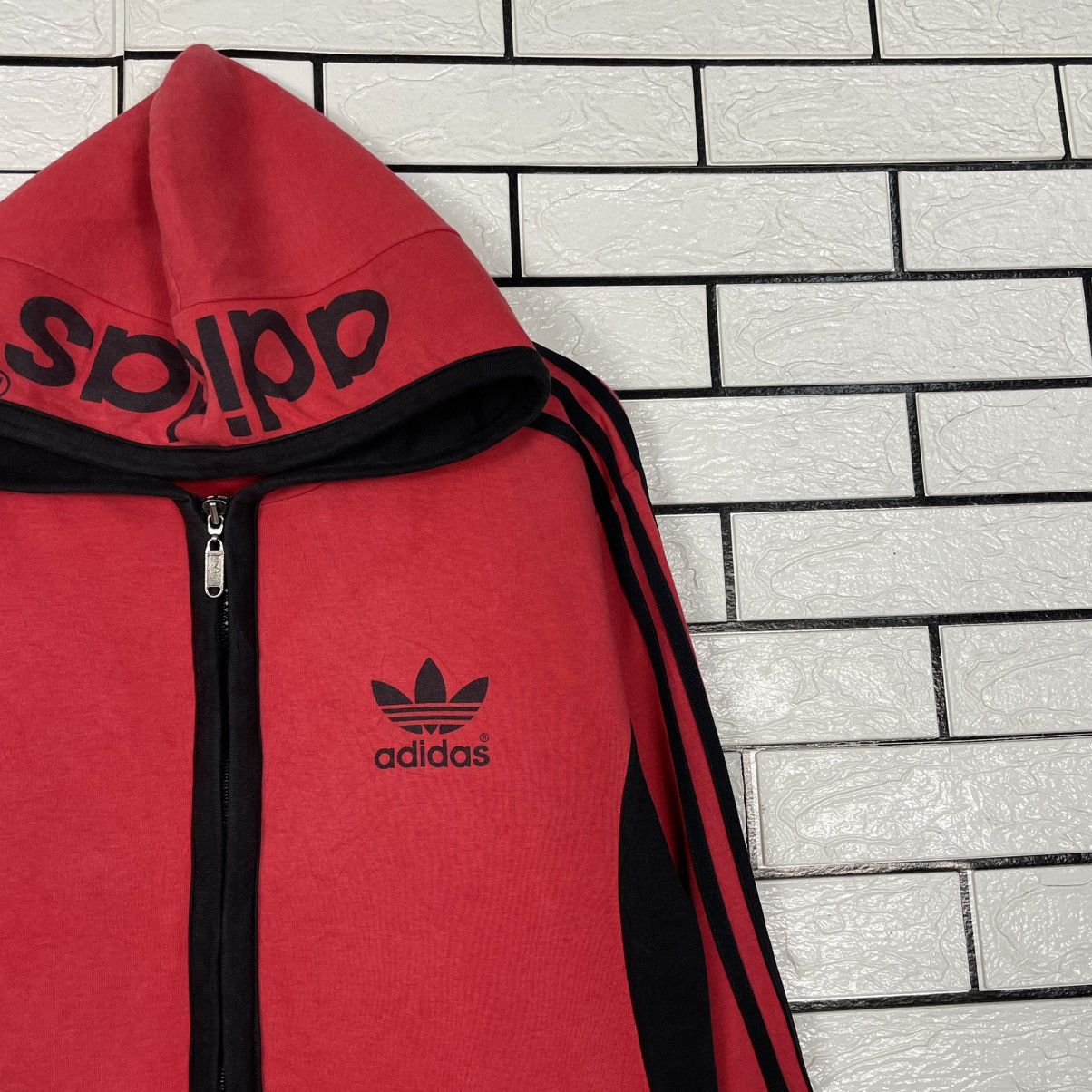 Adidas Vintage Big Logo Adidas Zipper Hoodie Size US M / EU 48-50 / 2 - 5 Thumbnail