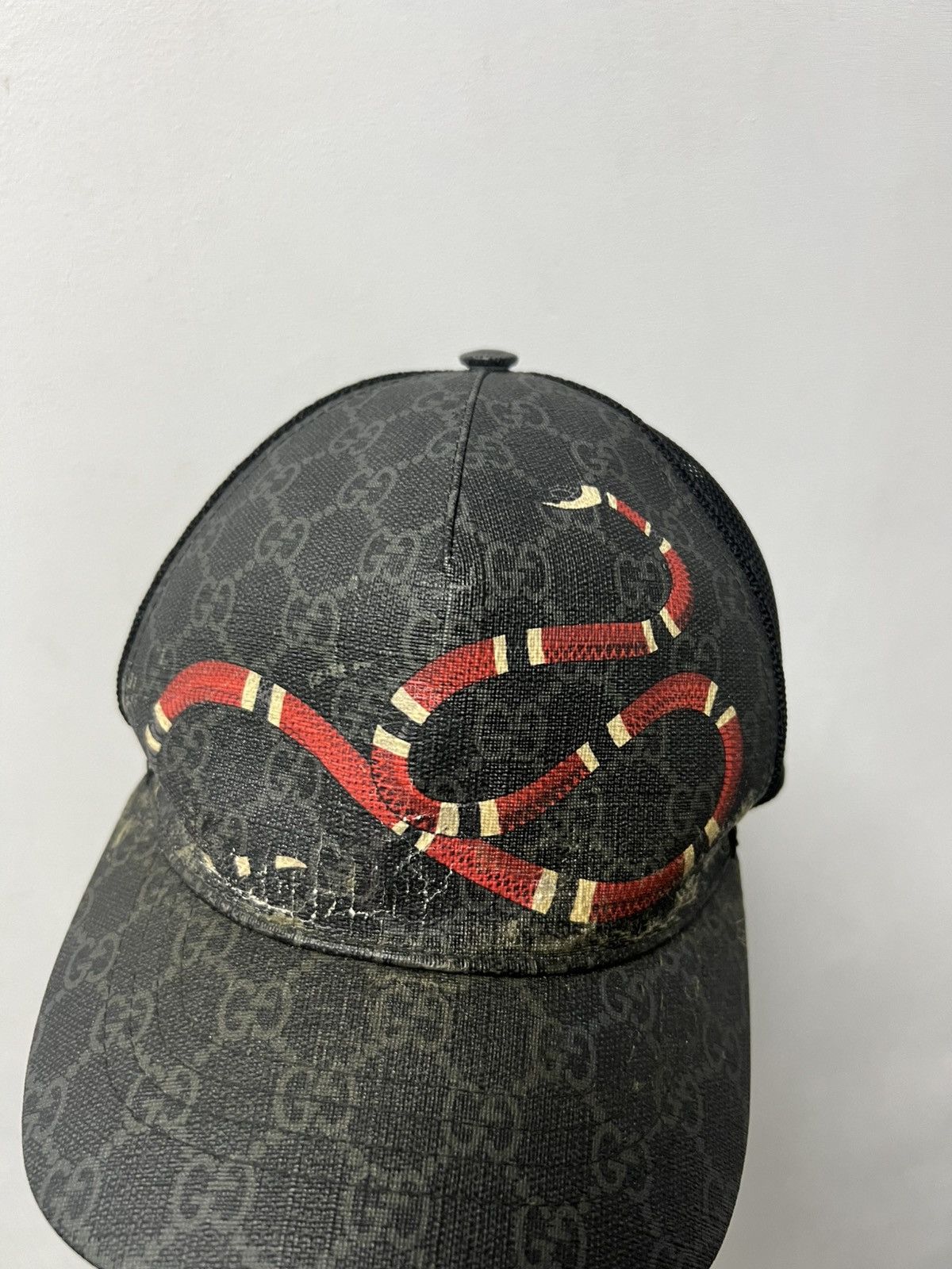Gucci Gucci Monogram Cap Hat Skake Print Luxury Drill Size ONE SIZE - 3 Thumbnail