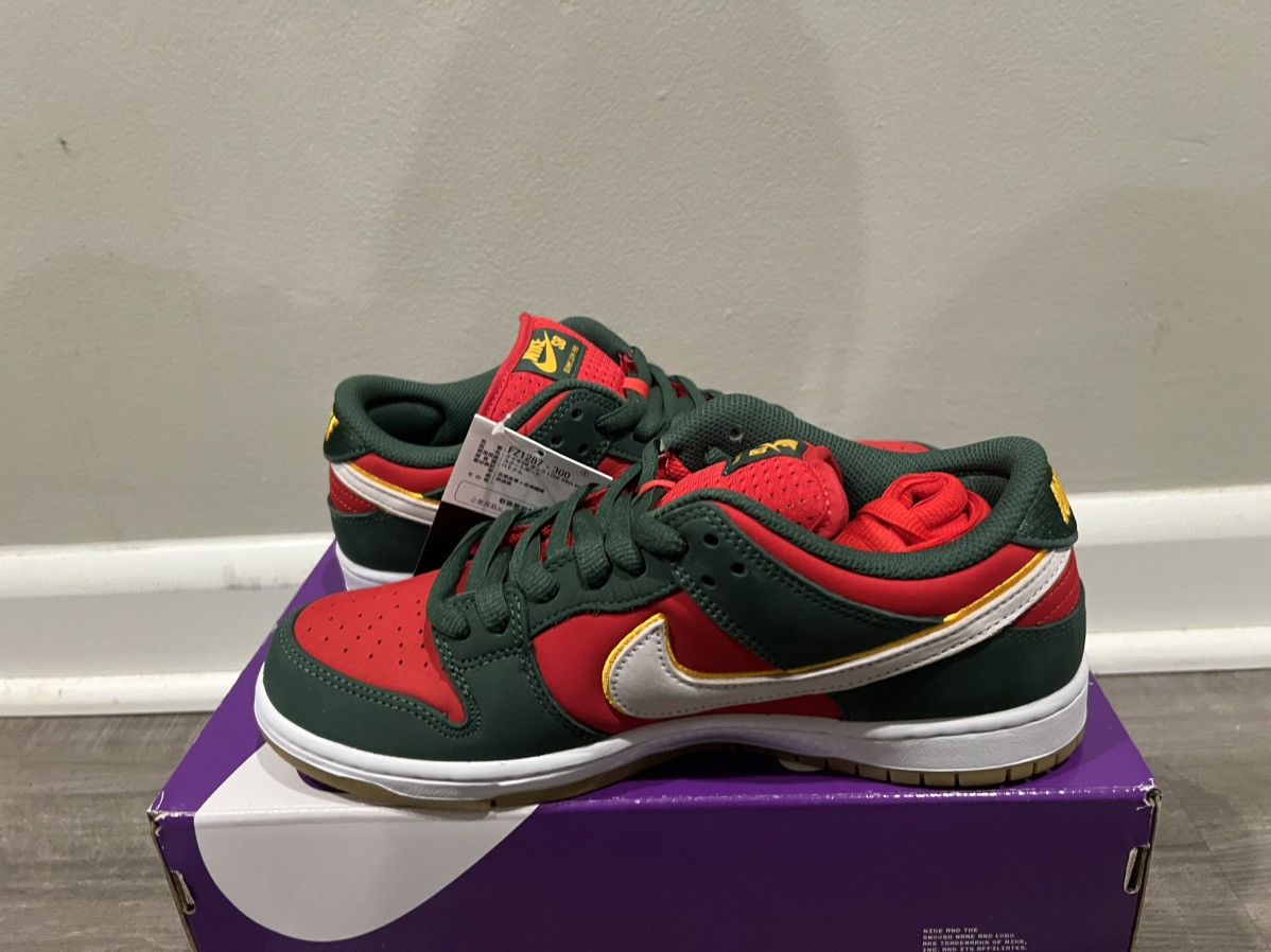 Nike SB Size 8.5 Nike SB Dunk Low Pro Premium Seattle Supersonics Size US 8.5 / EU 41-42 - 6 Thumbnail