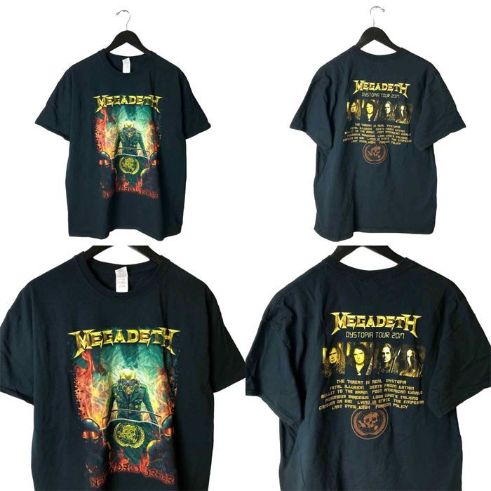 Vintage 2017 Megadeth Dystopia Tour T Shirt Black XL Metal Band | Grailed