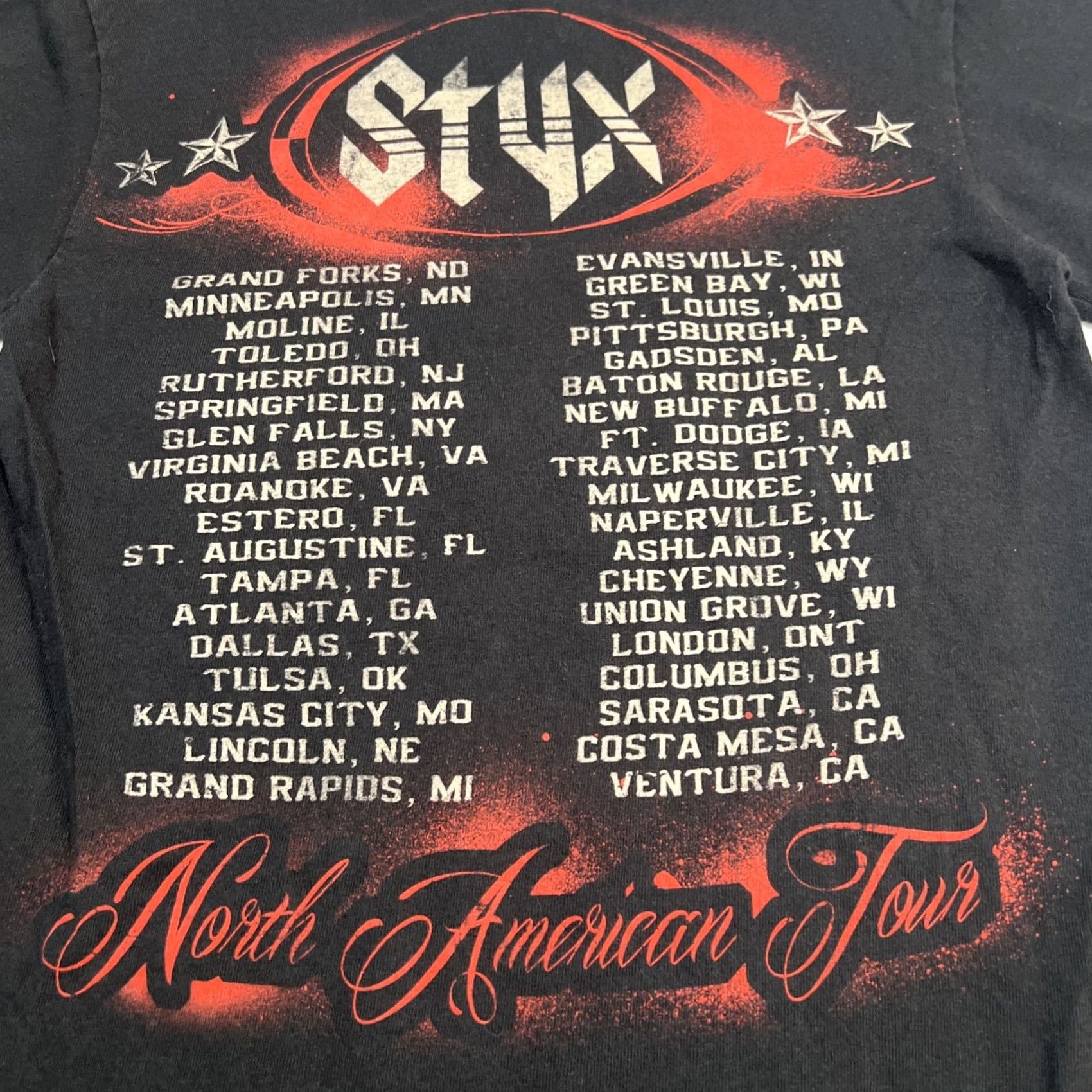 Delta VINTAGE Delta Shirt Mens S Black Styx Renegade Wanted Dead Alive Tour Men Double Sided Tag Size US S / EU 44-46 / 1 - 4 Thumbnail