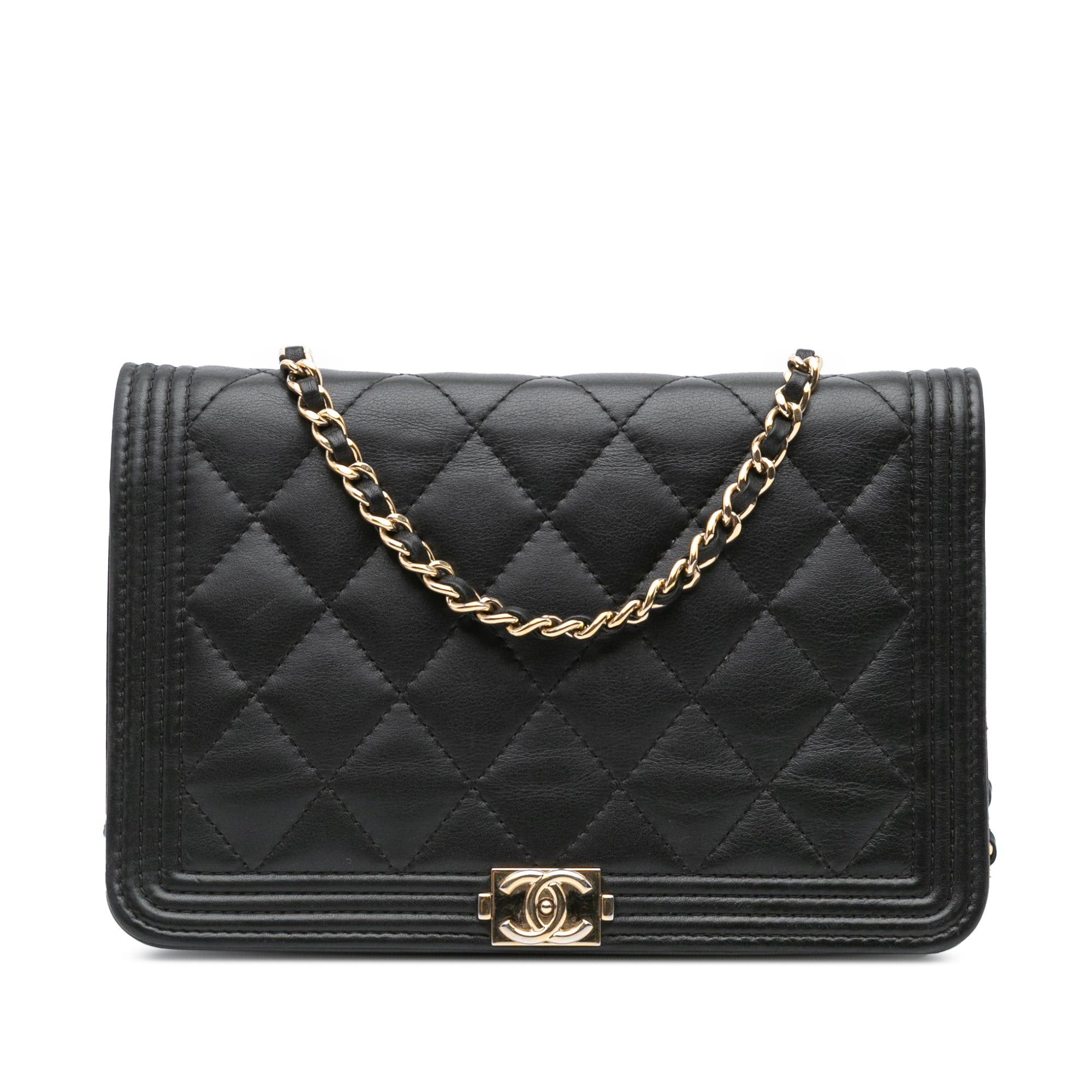 Chanel Chanel Lambskin Boy Wallet On Chain Black Size ONE SIZE - 1 Thumbnail