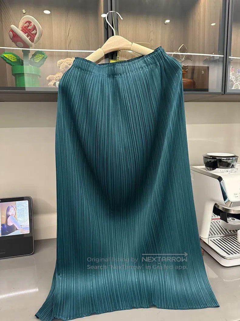 Issey Miyake Issey Miyake Ruffle Skirt Peacock Blue Green Size 31" - 2 Thumbnail