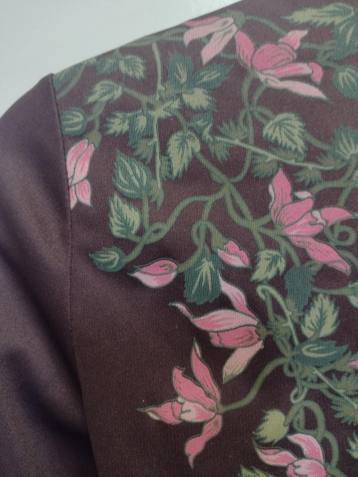 The Unbranded Brand 70s Brown Floral Print Button Up Blouse Long Sleeve Boho XS Size XS / US 0-2 / IT 36-38 - 7 Thumbnail