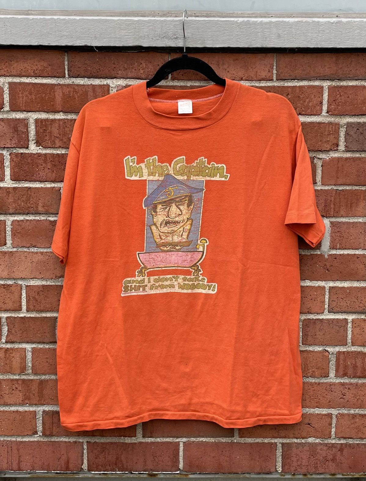 Vintage 70s/80s “I’m The Captain And I Don’t Take Sh*T From Nobody Size US XL / EU 56 / 4 - 1 Thumbnail