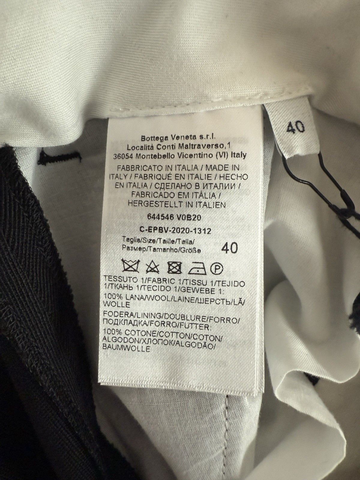 Bottega Veneta SS21 Black Women’s Wool Wide Cuffed Pants Size 40 Size 27" / US 4 / IT 40 - 9 Thumbnail