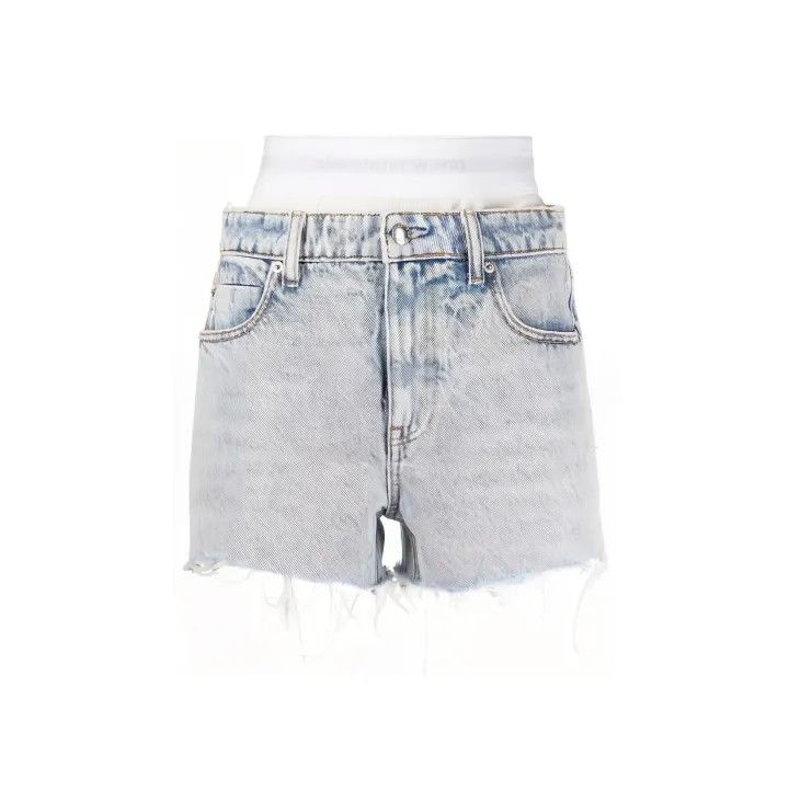 Alexander Wang Alexander Wang SS22 Logo Denim Shorts for Women 0079 Size 23" - 1 Thumbnail
