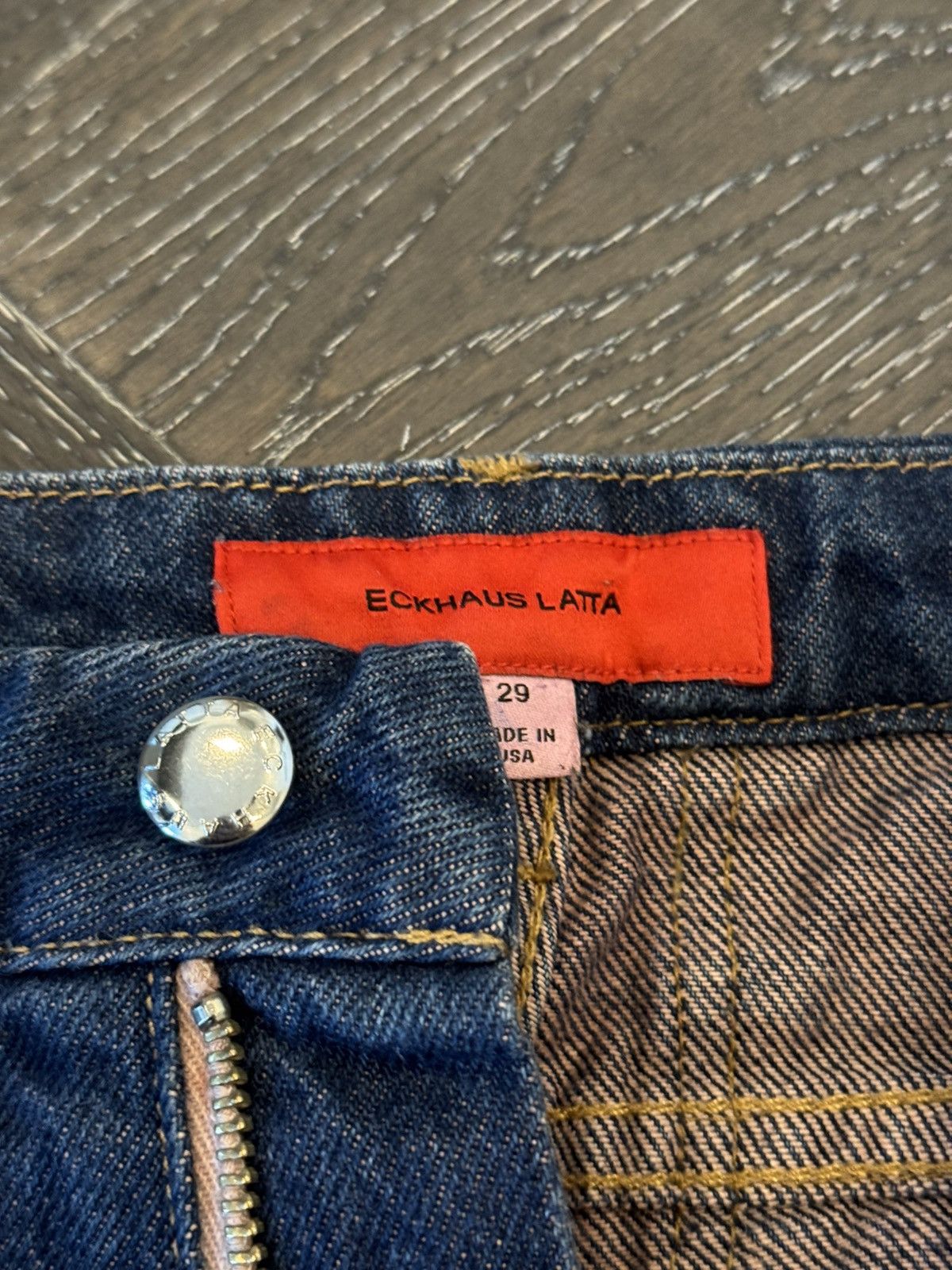 Eckhaus Latta Eckhaus latta denim jeans with pink paint Size US 31 - 4 Thumbnail