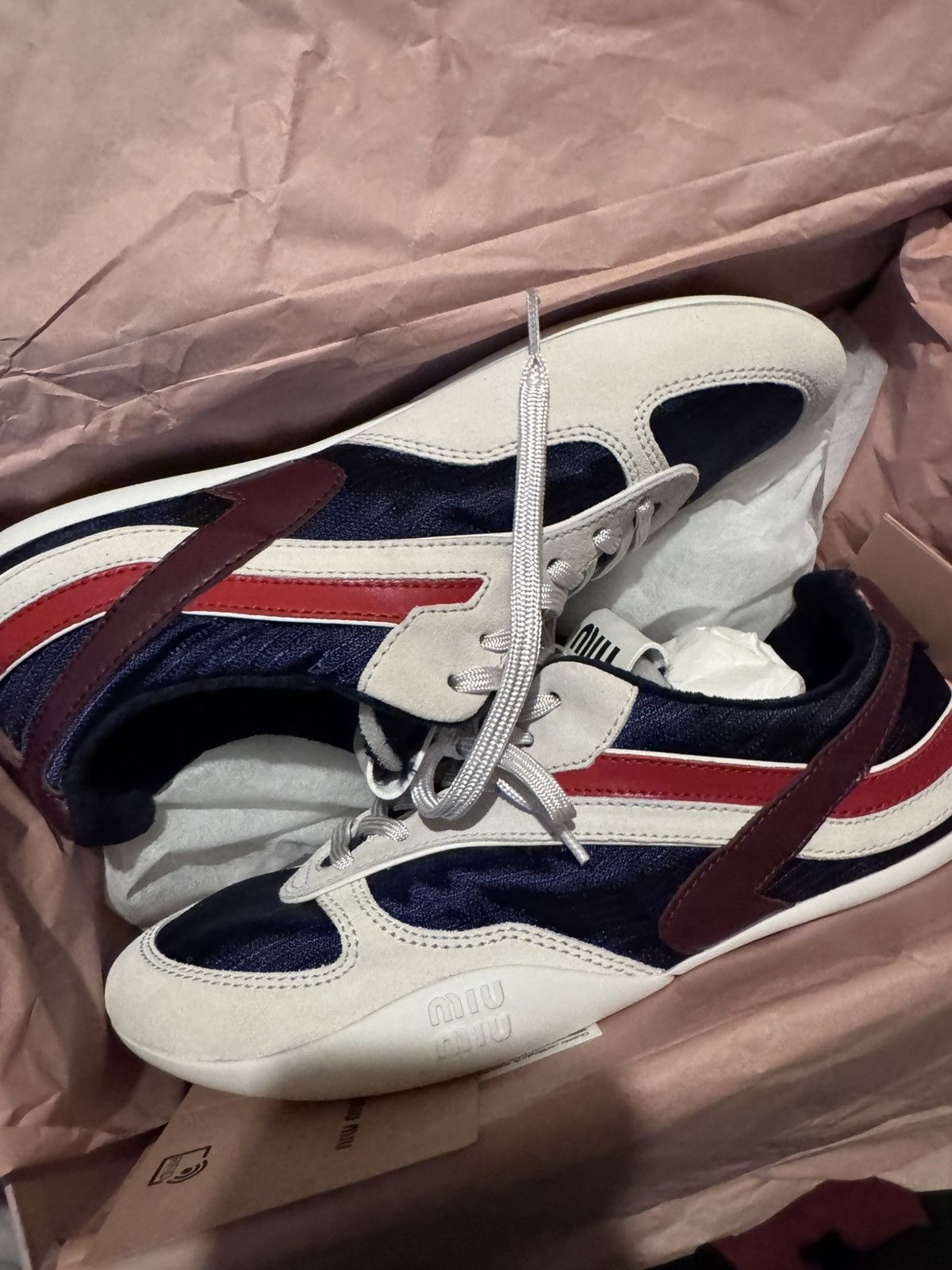 Miu Miu Miu Miu Gymnasium Technical Fabric and Suede Sneakers Size US 8 / IT 38 - 2 Thumbnail