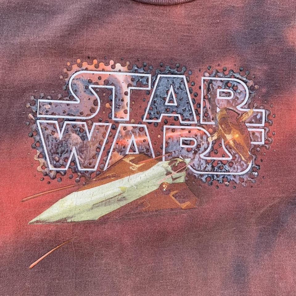 Star Wars × Vintage Vintage 90's Star Wars Episode 1 Red and Black Tie Dye Tee Size US L / EU 52-54 / 3 - 2 Thumbnail