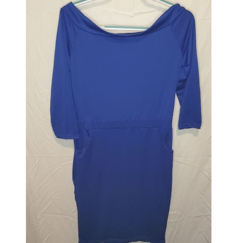 Other Blue Off-Shoulder Bondage Dress with Pockets Size XL Size XL / US 12-14 / IT 48-50 - 2 Thumbnail