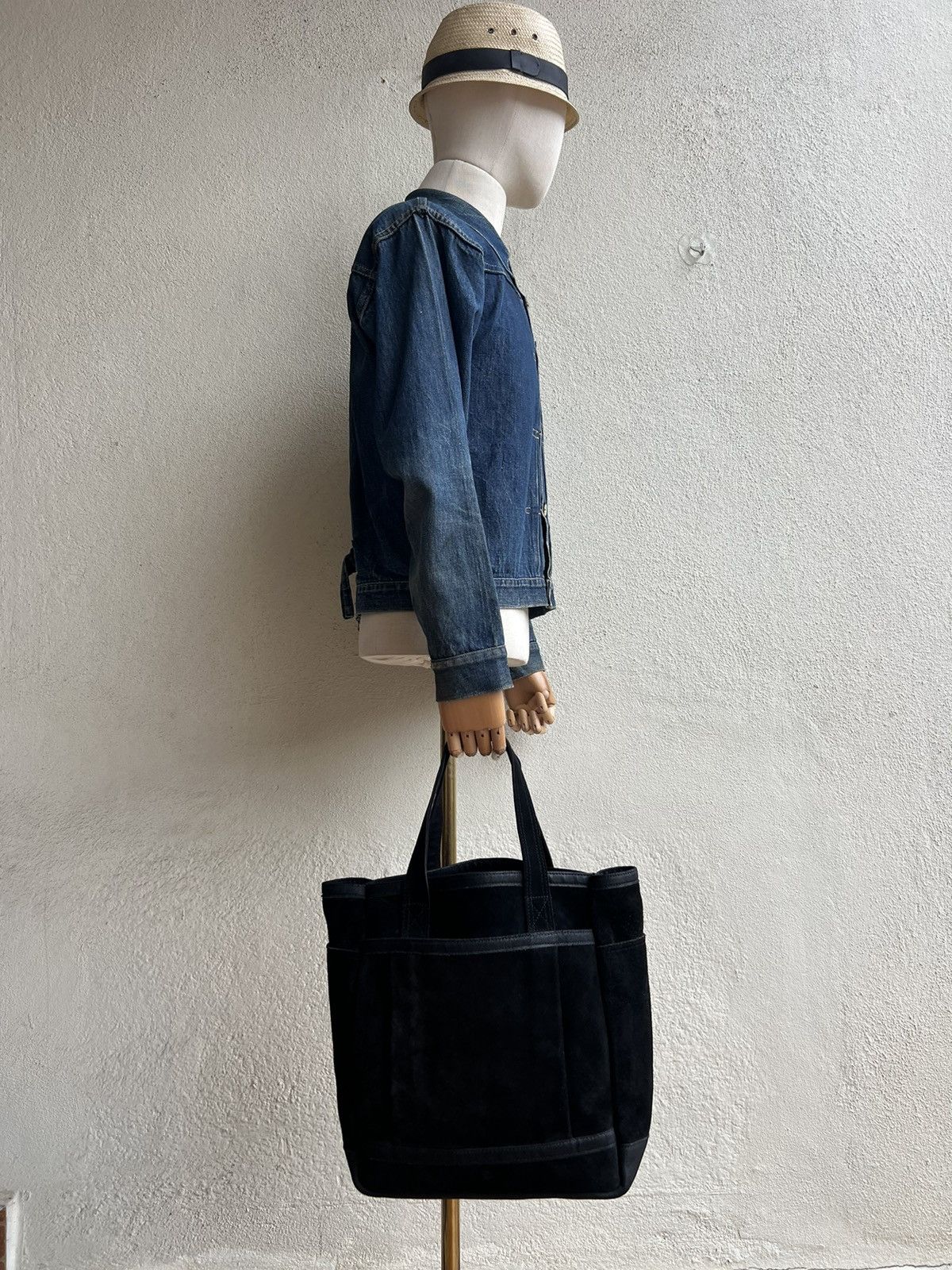 Leather Porter Yoshida Japan Black Suede Leather Tote Bag Size ONE SIZE - 2 Thumbnail