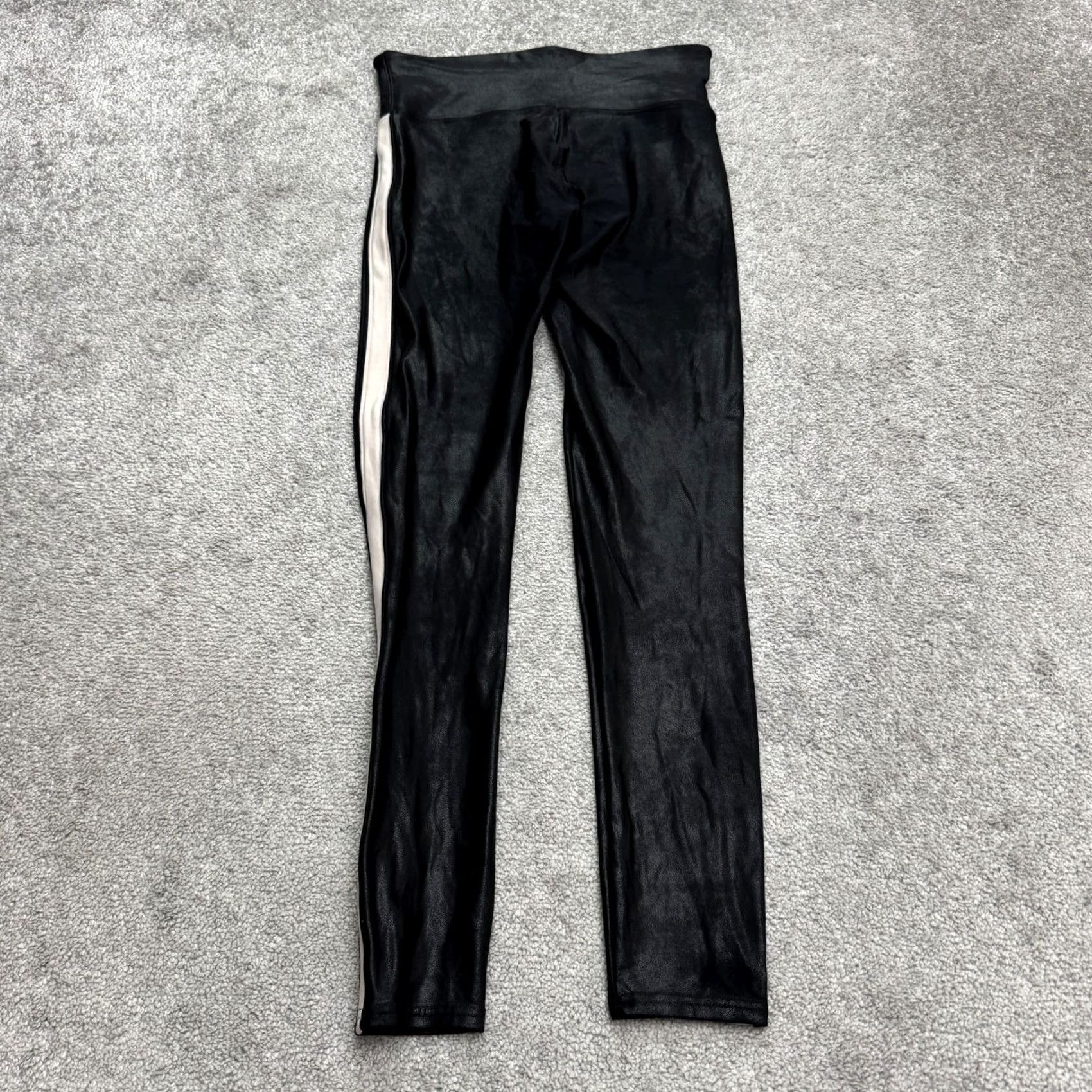 Spanx Spanx Leggings Womens Medium Black White Side Striped Mid Rise Slim Type: Leggings Size 32" / US 10 / IT 46 - 2 Thumbnail