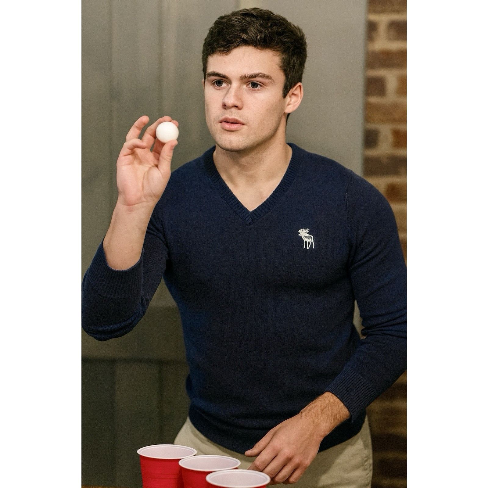 Abercrombie & Fitch Abercrombie & Fitch Y2K Men Navy Y2K Muscle Fit Sweater Size US L / EU 52-54 / 3 - 1 Thumbnail