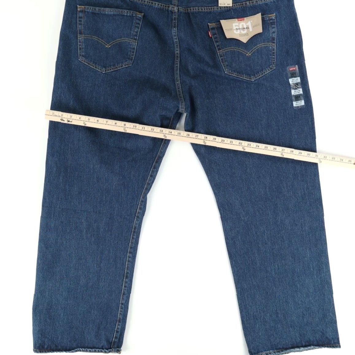 Denime Levis 501 Button Fly Cotton Denim Jeans Pants Blue Men's 50 Size US 34 / EU 50 - 4 Thumbnail