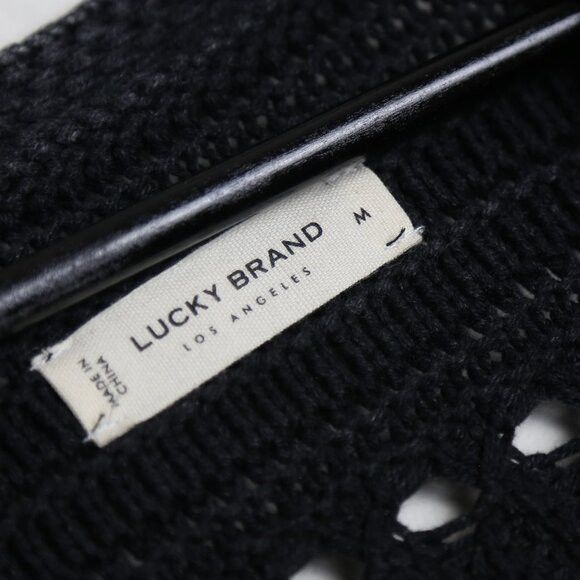 Lucky Brand Lucky Brand Acrylic Blend Open Stitch Cardigan In Black Size M / US 6-8 / IT 42-44 - 3 Thumbnail