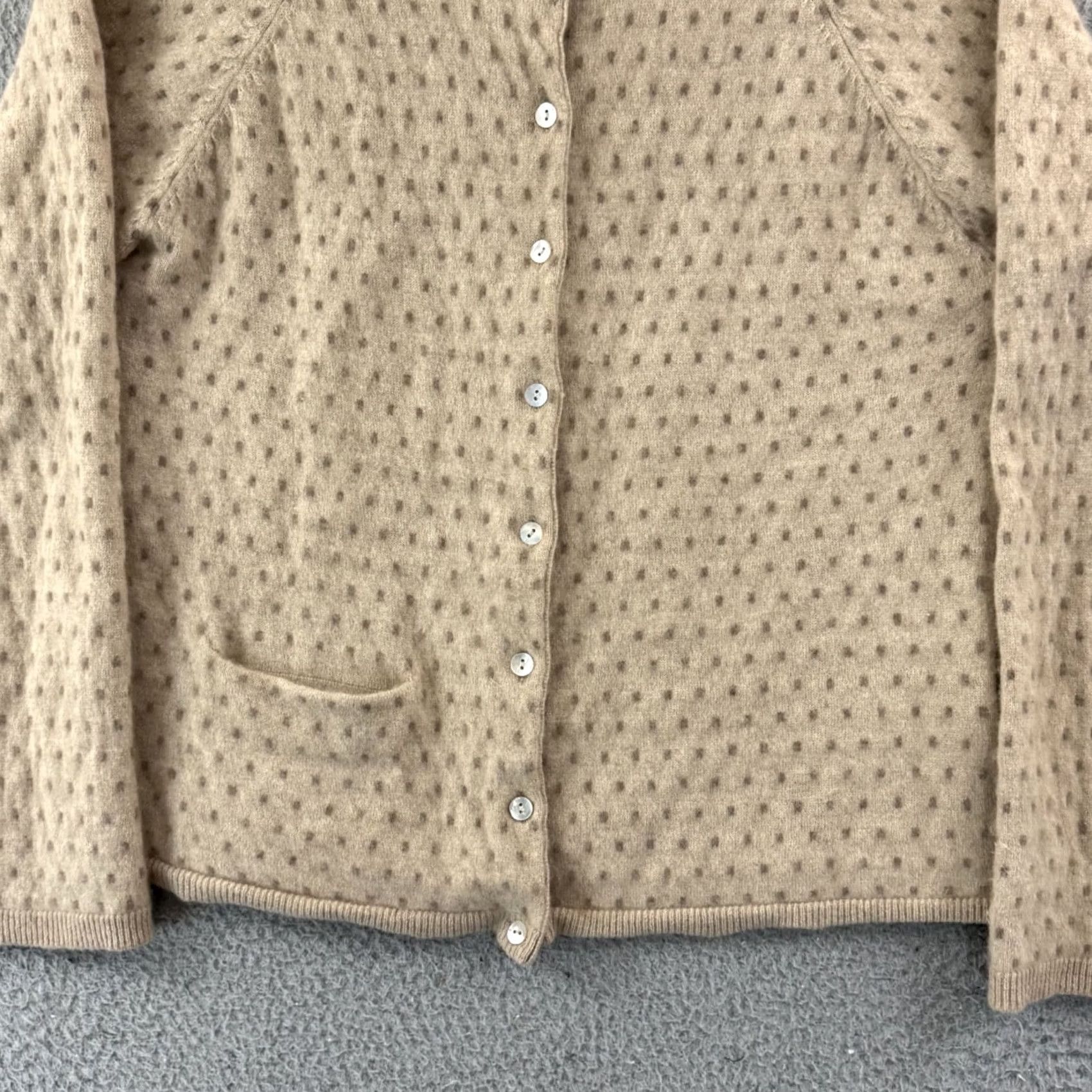 Vintage Gudrun Sjoden Sweater Womens Medium Beige Button Up Cardigan Long Sleeve Preppy Size M / US 6-8 / IT 42-44 - 2 Thumbnail