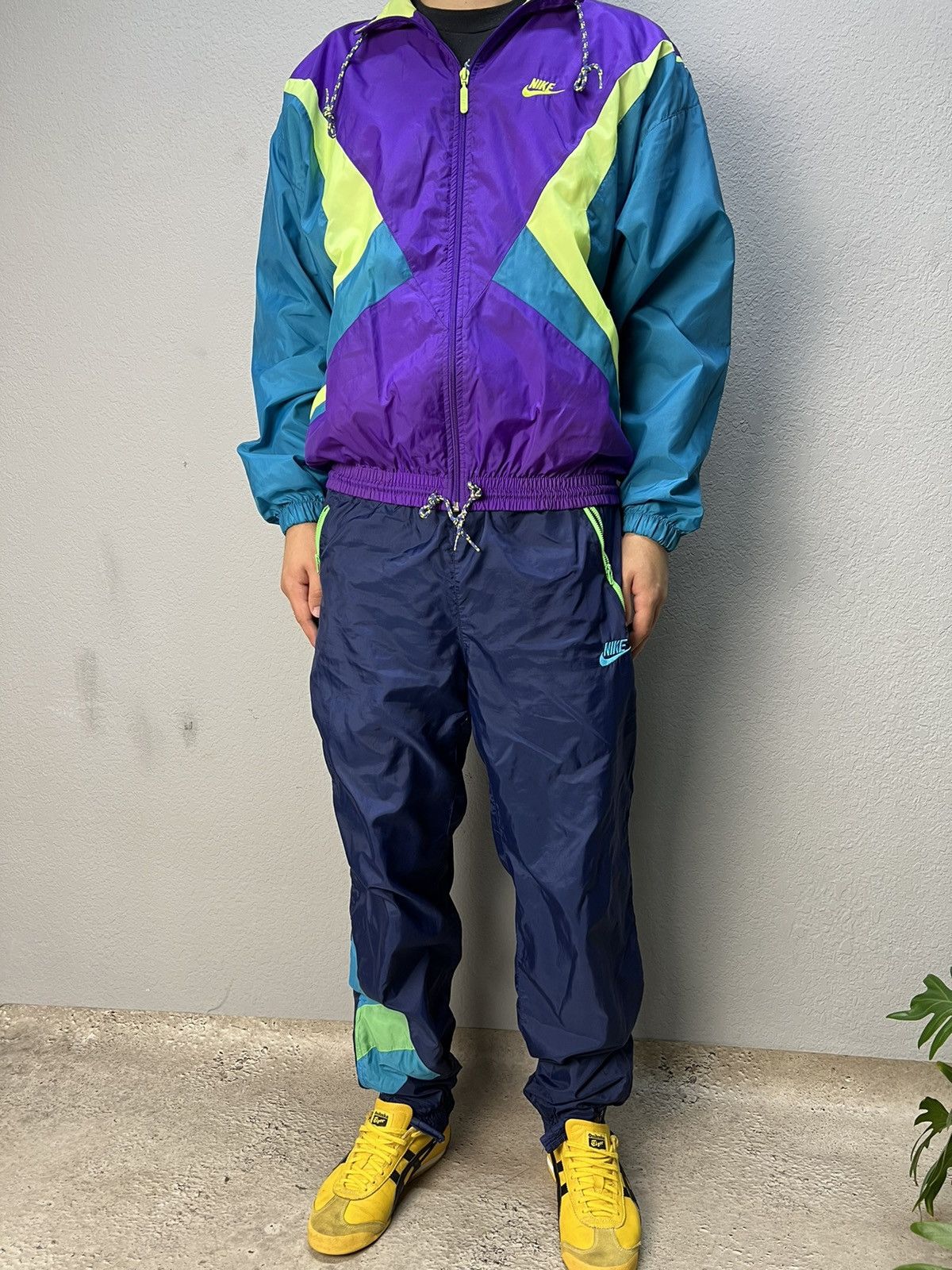 Nike Streetwear Vintage Vintage Y2K Nike Nylon Track Suits Drill Multicolor Pants Grailed