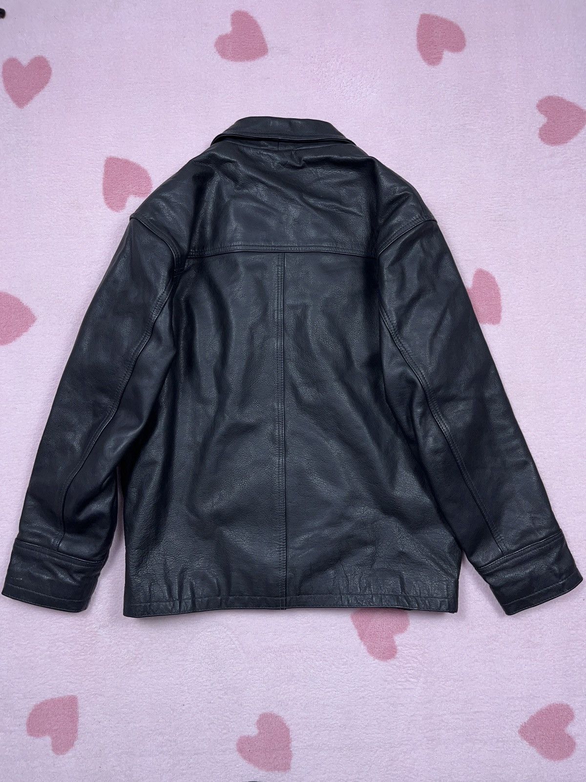 Genuine Leather × Japanese Brand × Vintage ➕ vintage y2k heavy leather short coat parka jacket Size US M / EU 48-50 / 2 - 2 Thumbnail