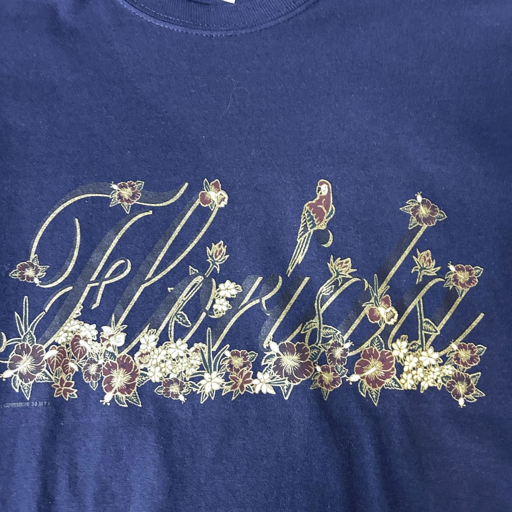 Hanes VINTAGE Florida Shirt Mens Small Blue Hanes Tropical Flower Parrot Graphic Tee Size US S / EU 44-46 / 1 - 2 Thumbnail