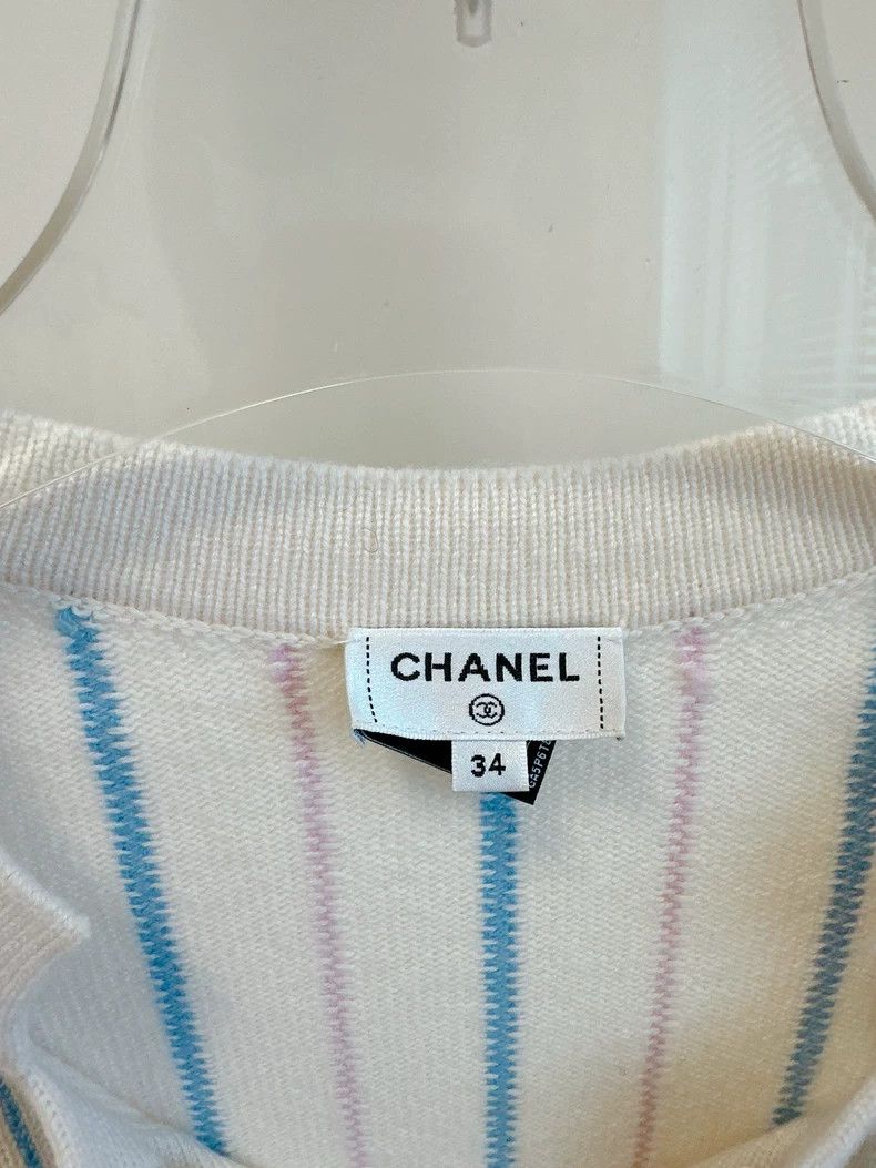 Chanel Chanel 23P leather chain striped dress Size XXS / US 00 / IT 34 - 3 Thumbnail